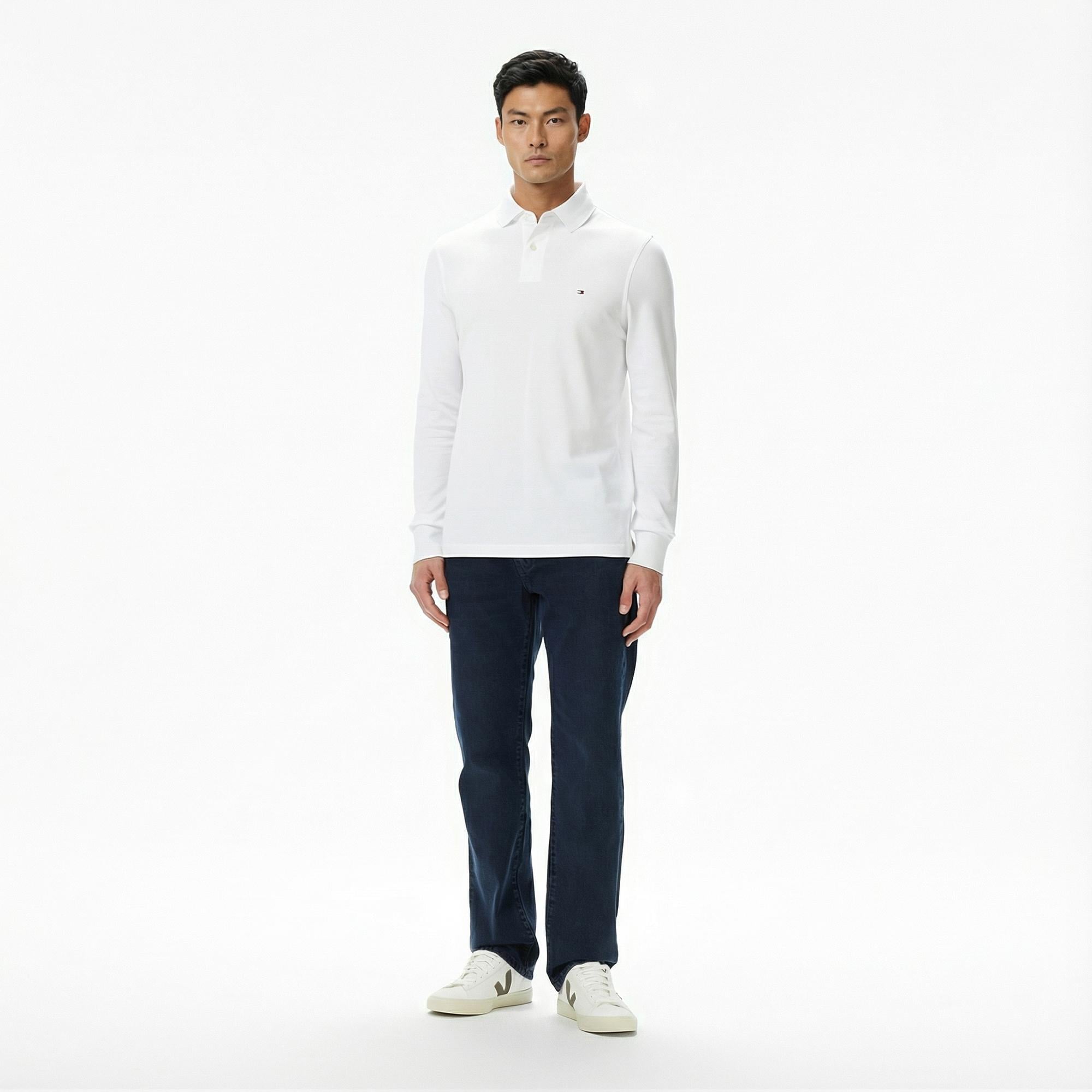 Tommy Hilfiger 1985 Regular Core Essentials Erkek Beyaz Polo Yaka T-Shirt