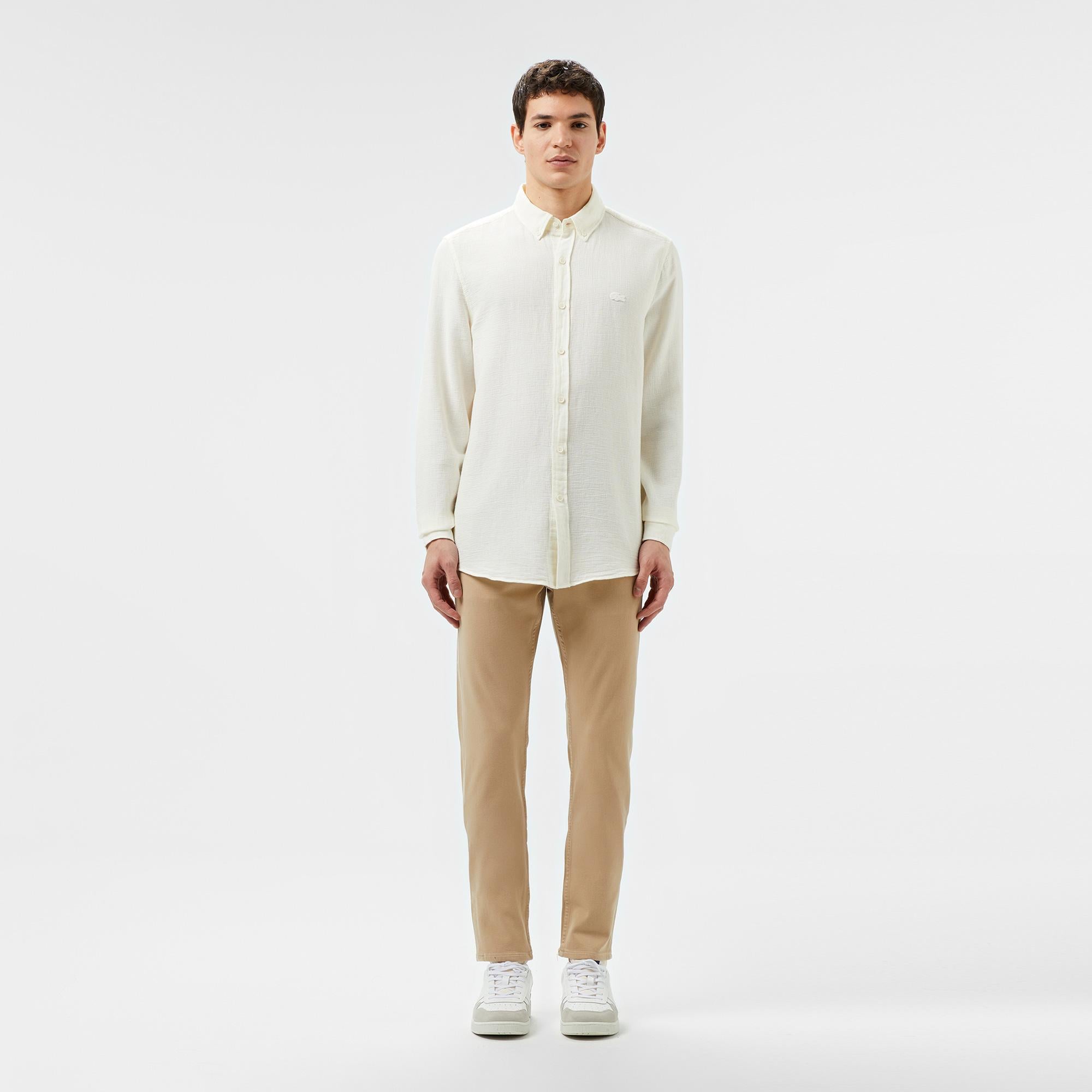 Erkek Slim Fit Beyaz Gömlek