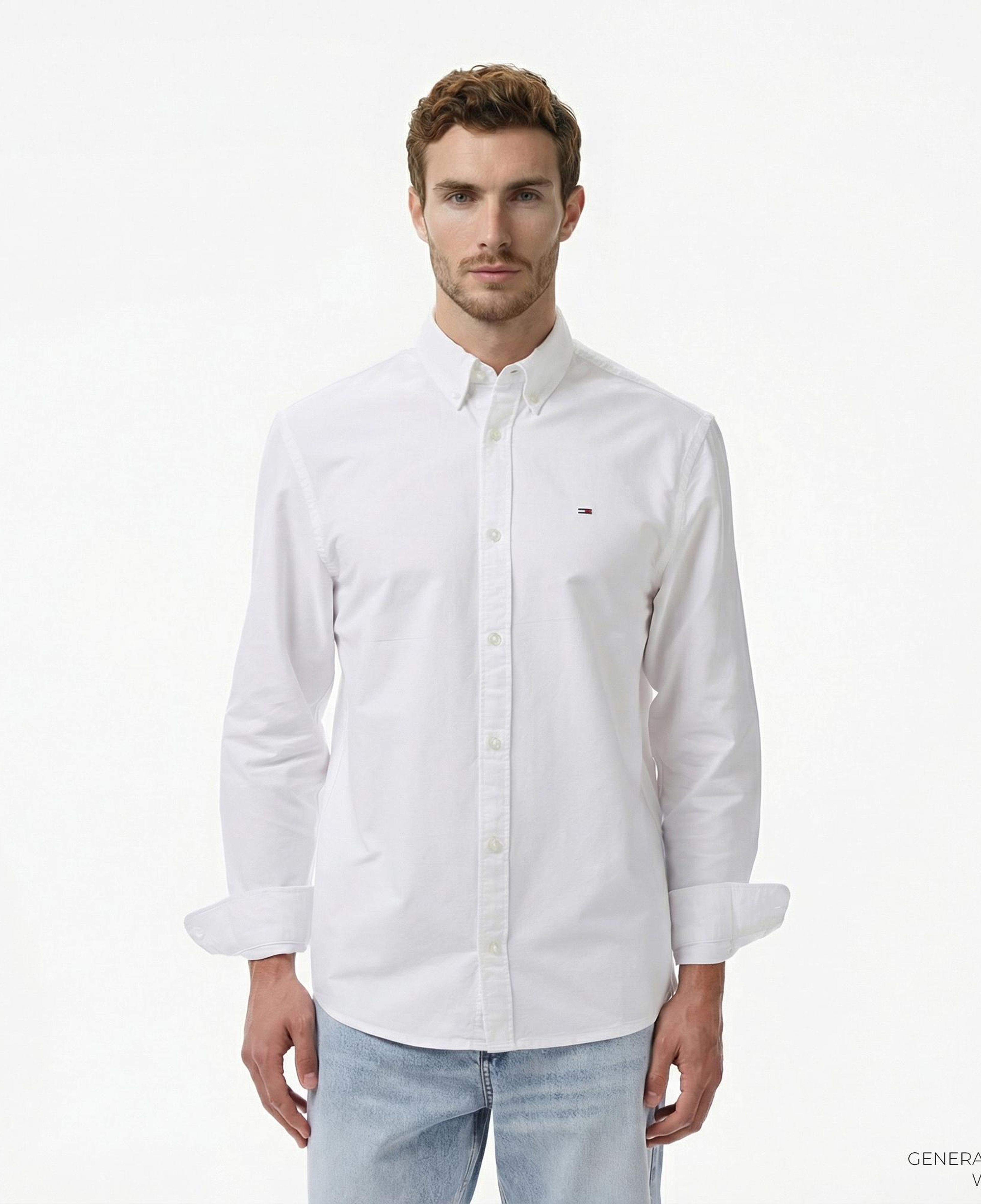 Tommy Hilfiger Oxford Erkek Beyaz Gömlek