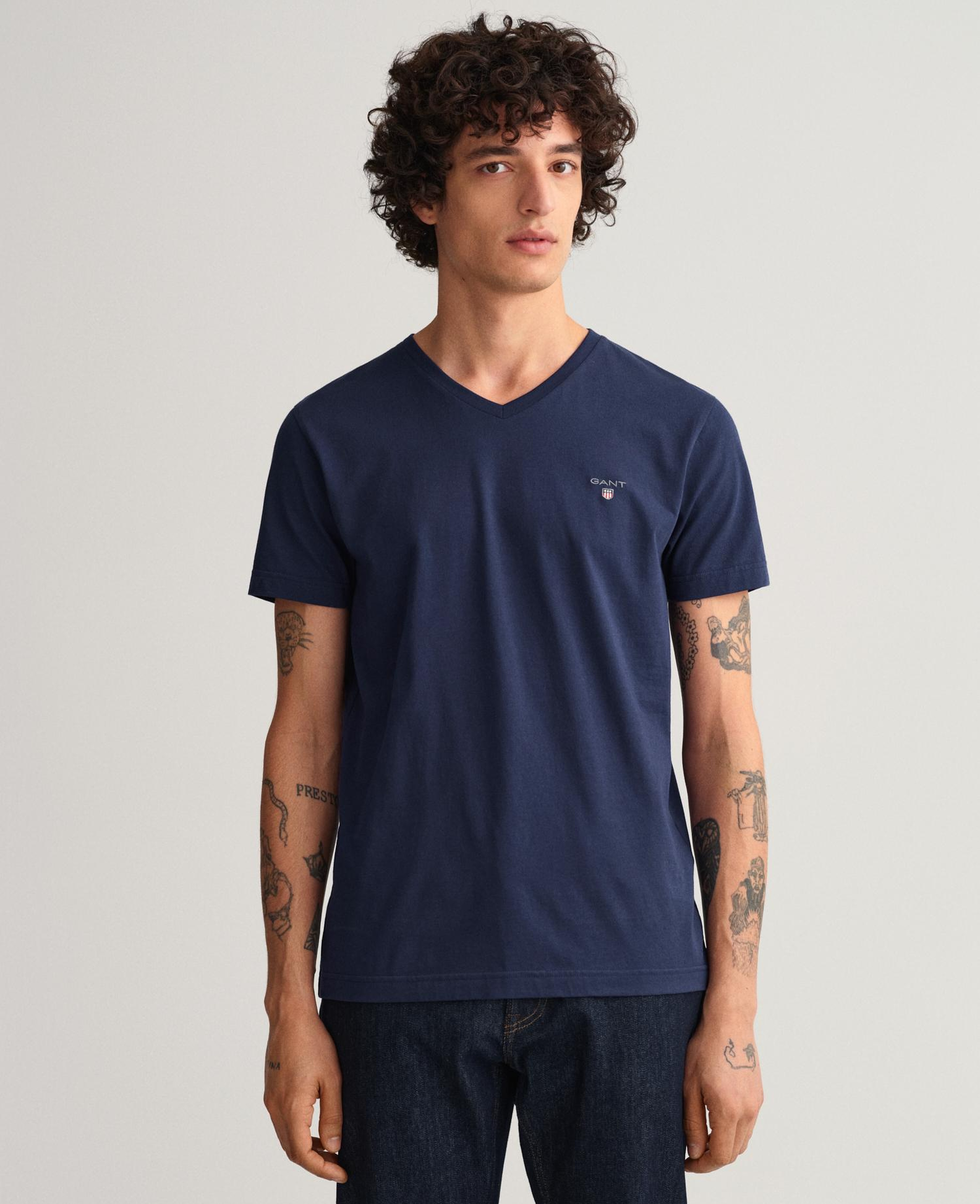 GANT Erkek Lacivert Slim Fit T-Shirt