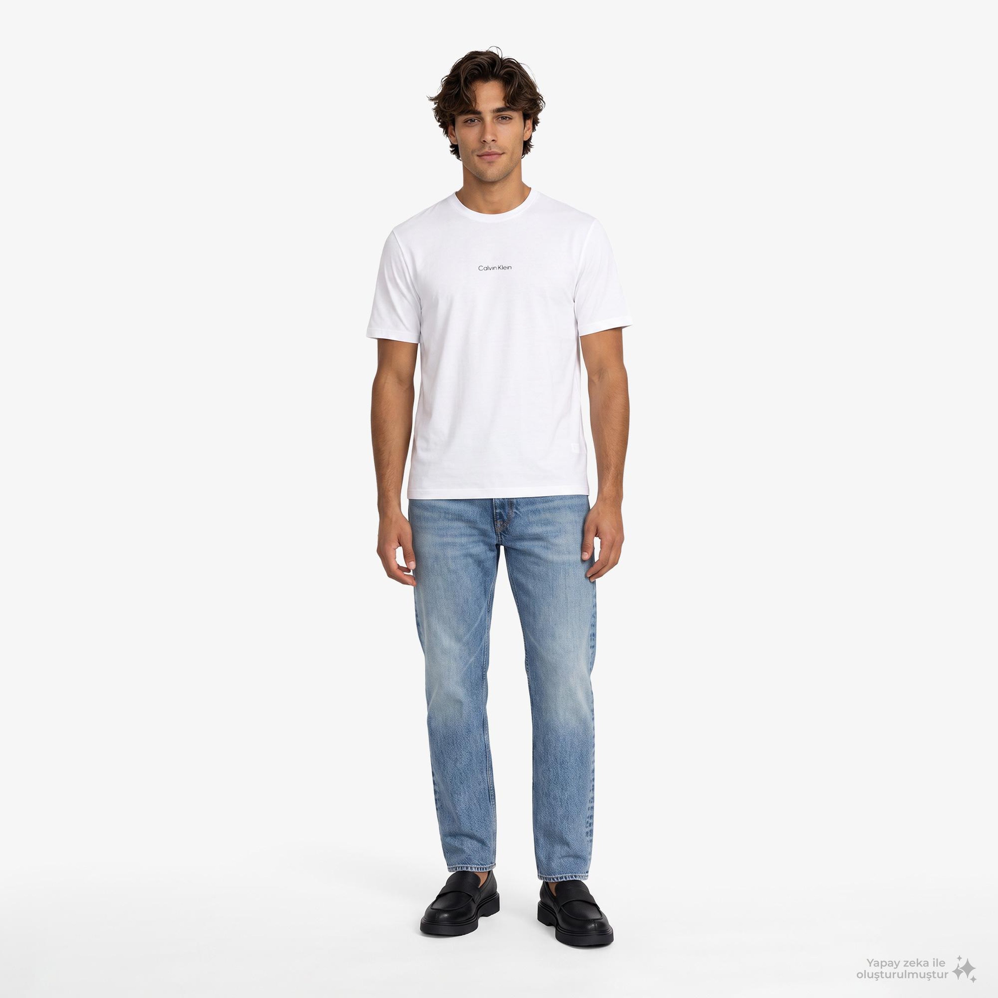 Calvin Klein Crew Neck Erkek Beyaz T-Shirt