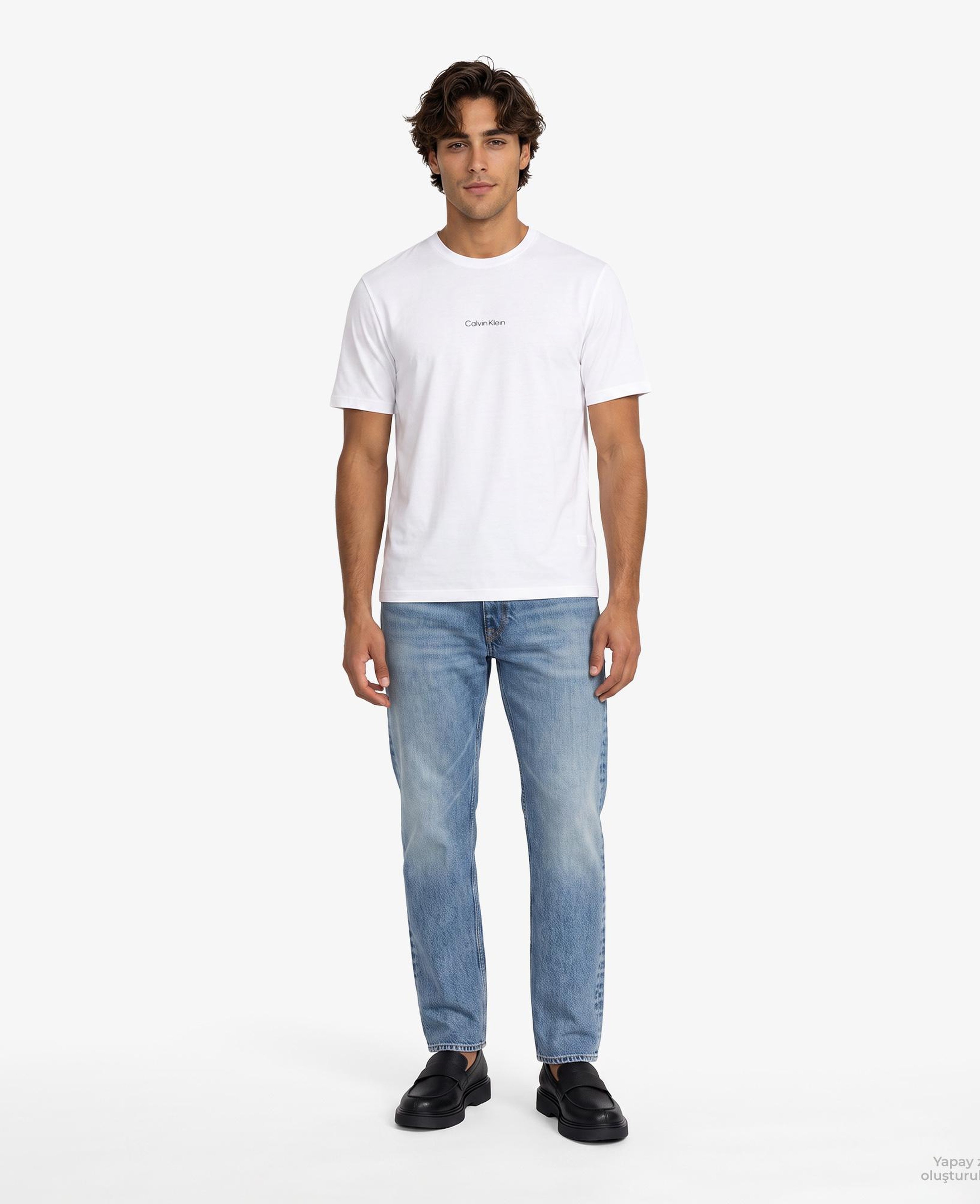 Calvin Klein Crew Neck Erkek Beyaz T-Shirt
