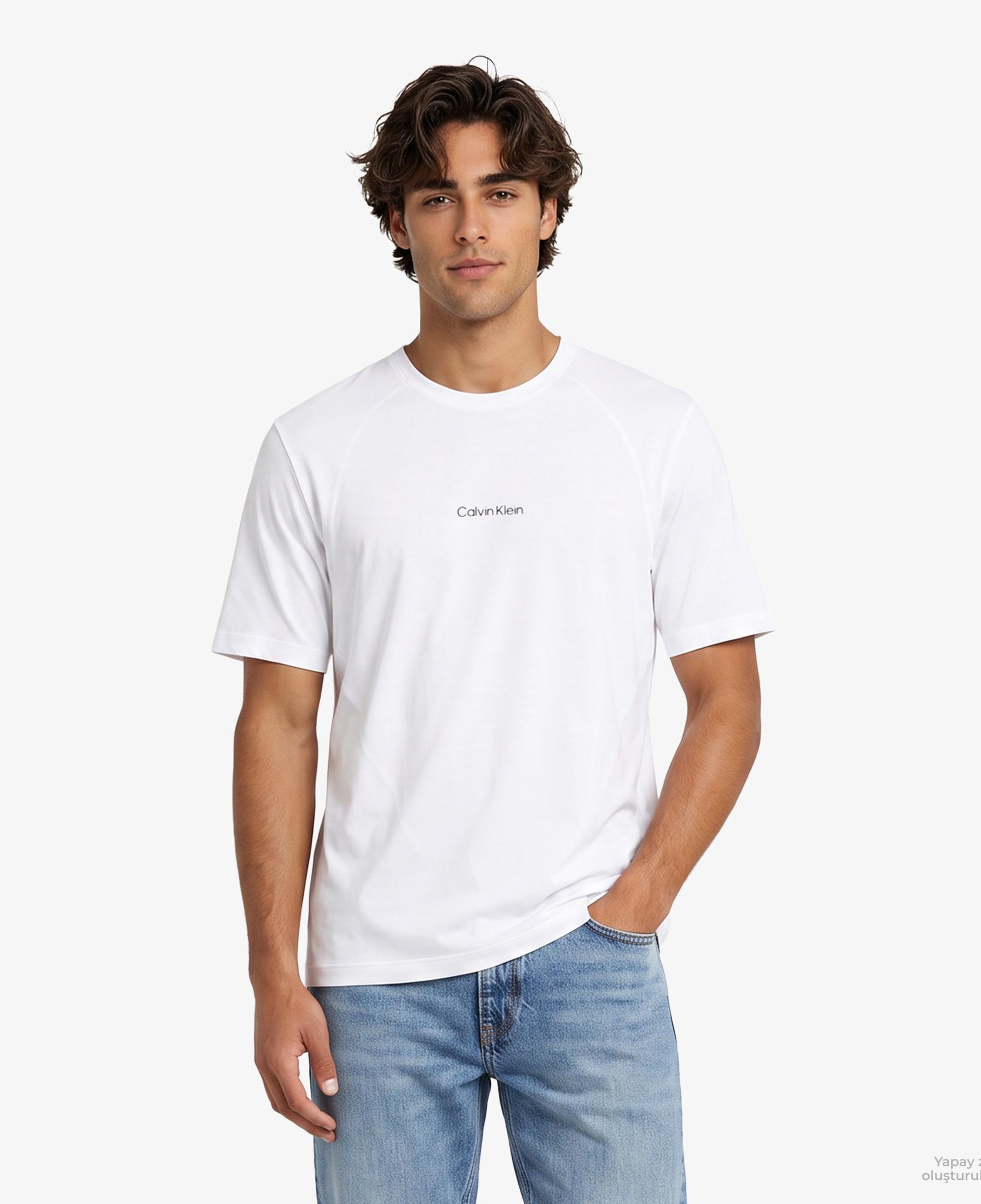 Calvin Klein Crew Neck Erkek Beyaz T-Shirt
