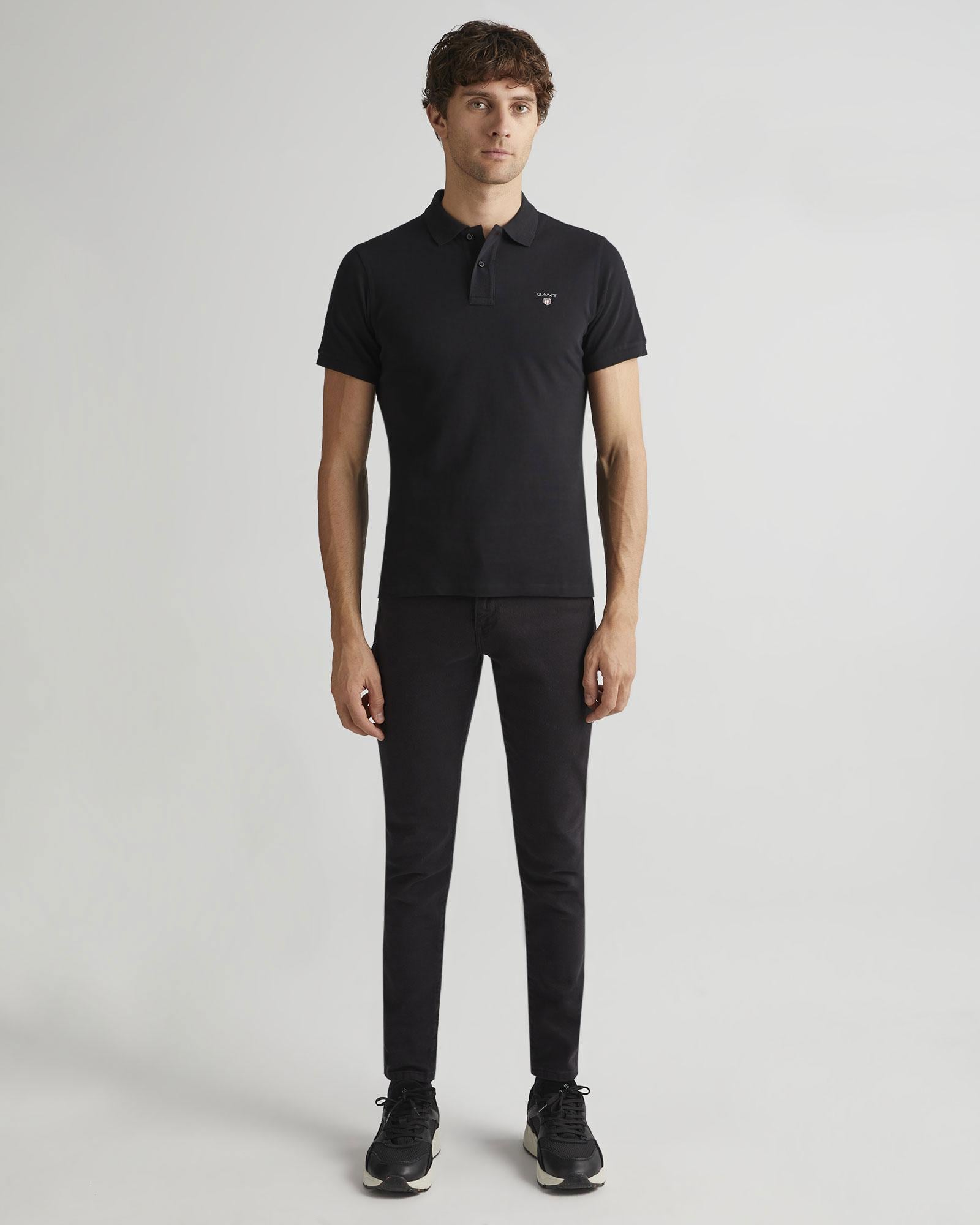 GANT Erkek Siyah Regular Fit Polo