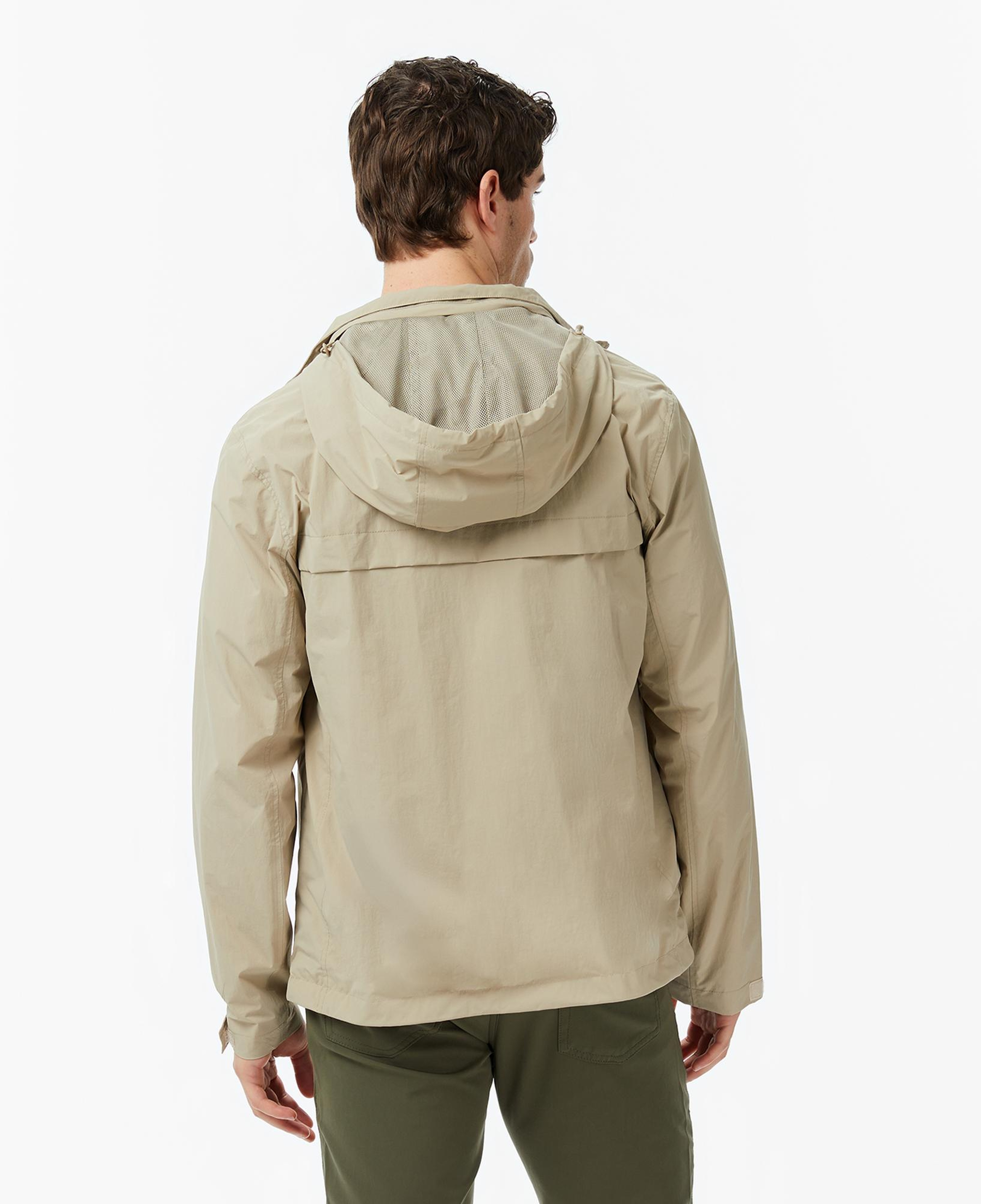 Nautica Erkek Bej Regular Fit ik Yaka Gizli Kapüşonlu Su İtici Yağmurluk