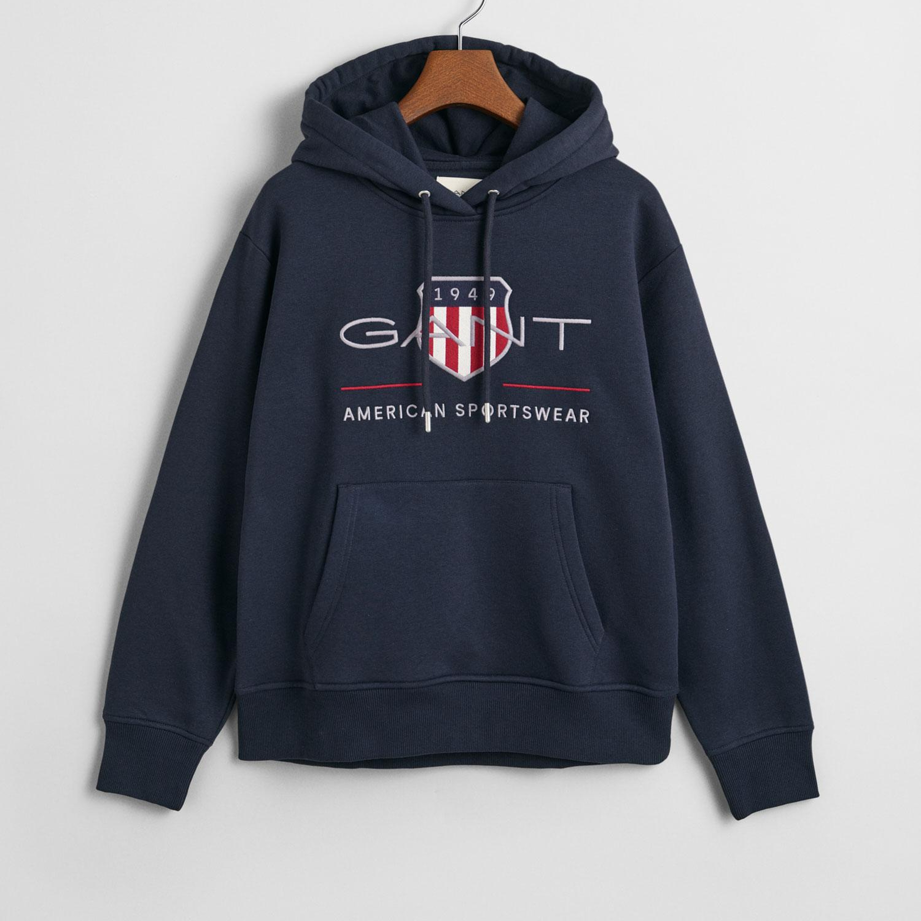 GANT Kadın Lacivert Relaxed Fit Kapüşonlu Logolu Sweatshirt