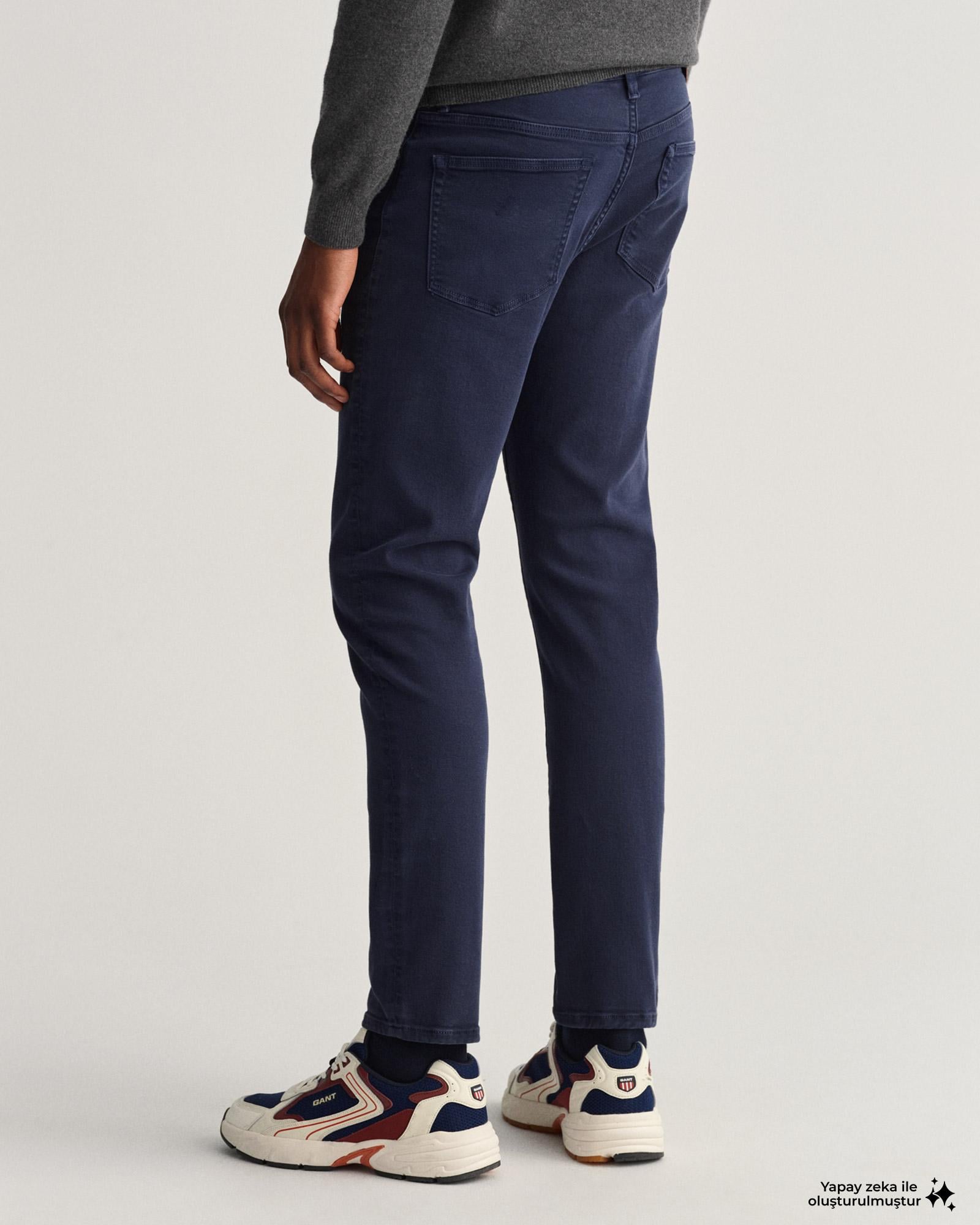 Gant Erkek Lacivert Extra Slim Fit Jean Pantolon