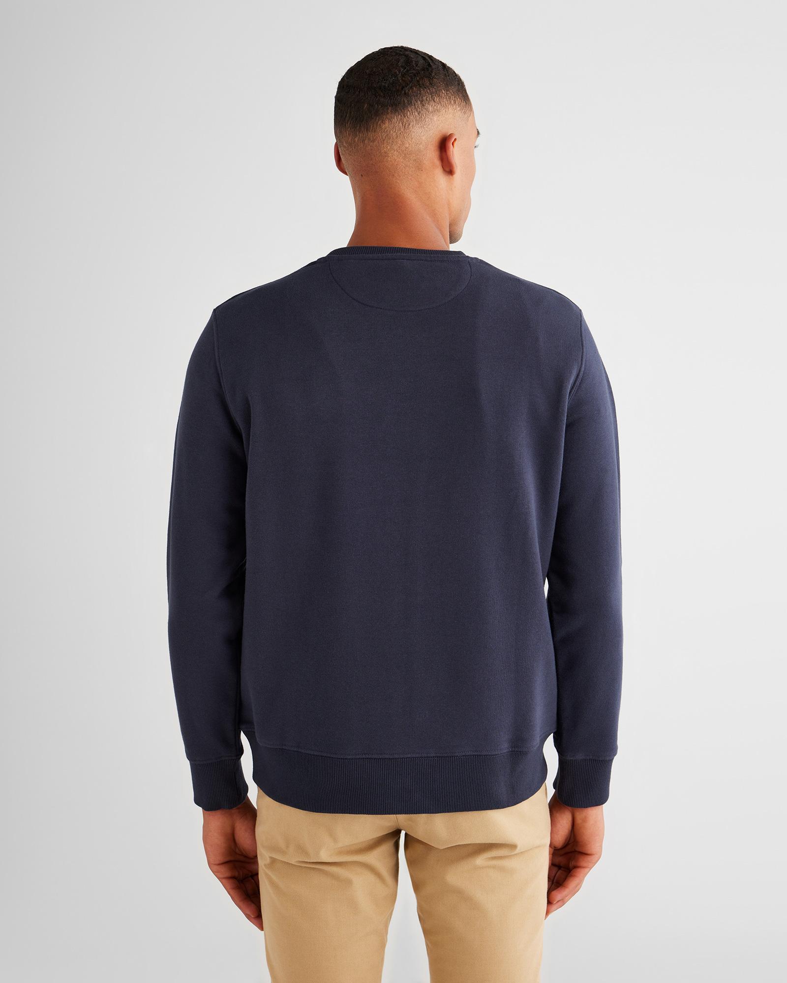GANT Erkek Lacivert Regular Fit Bisiklet Yaka Logolu Sweatshirt