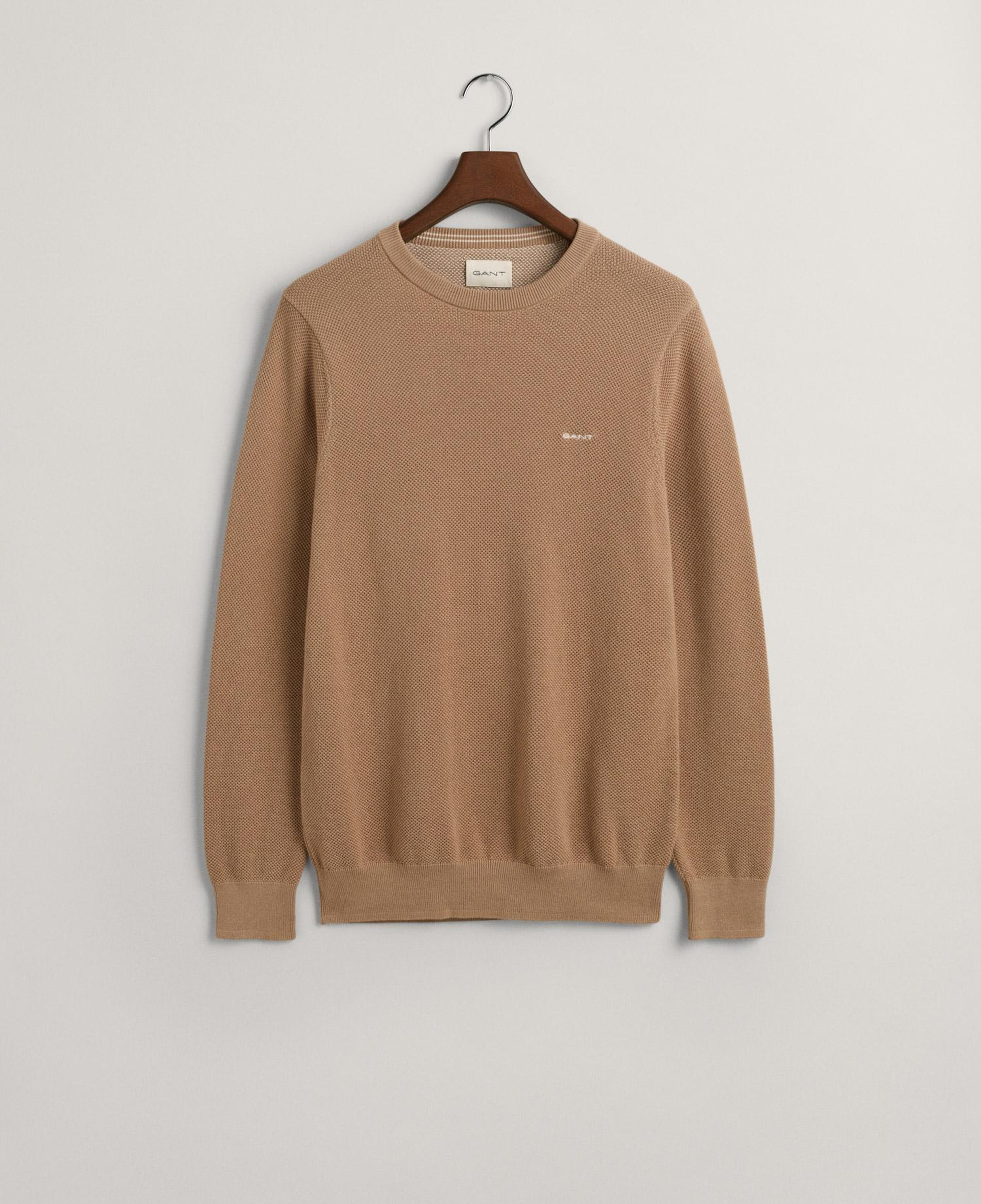 GANT Erkek Bej Regular Fit Bisiklet Yaka Kazak