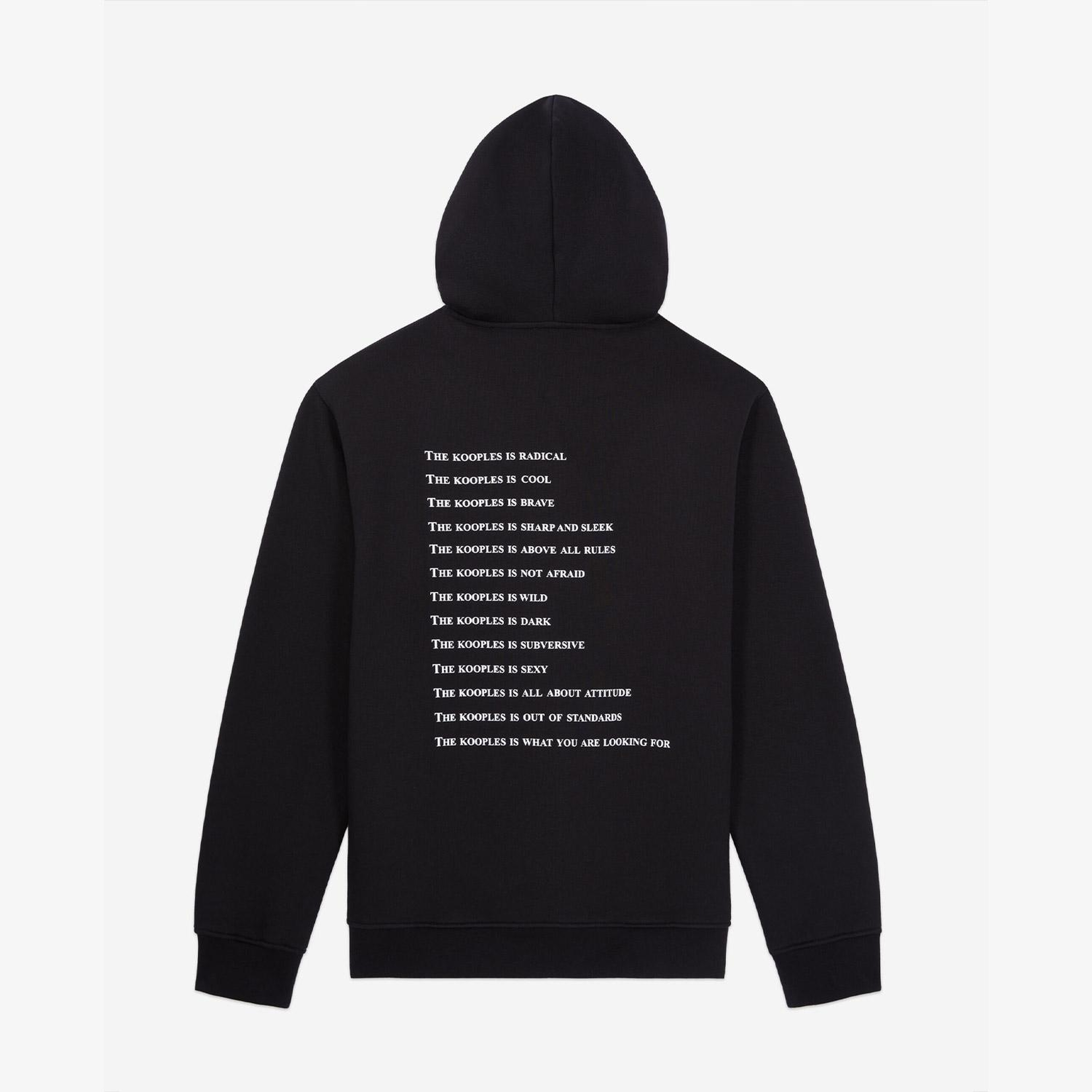 ERKEK BASKILI FERMUARLI SİYAH SWEATSHIRT
