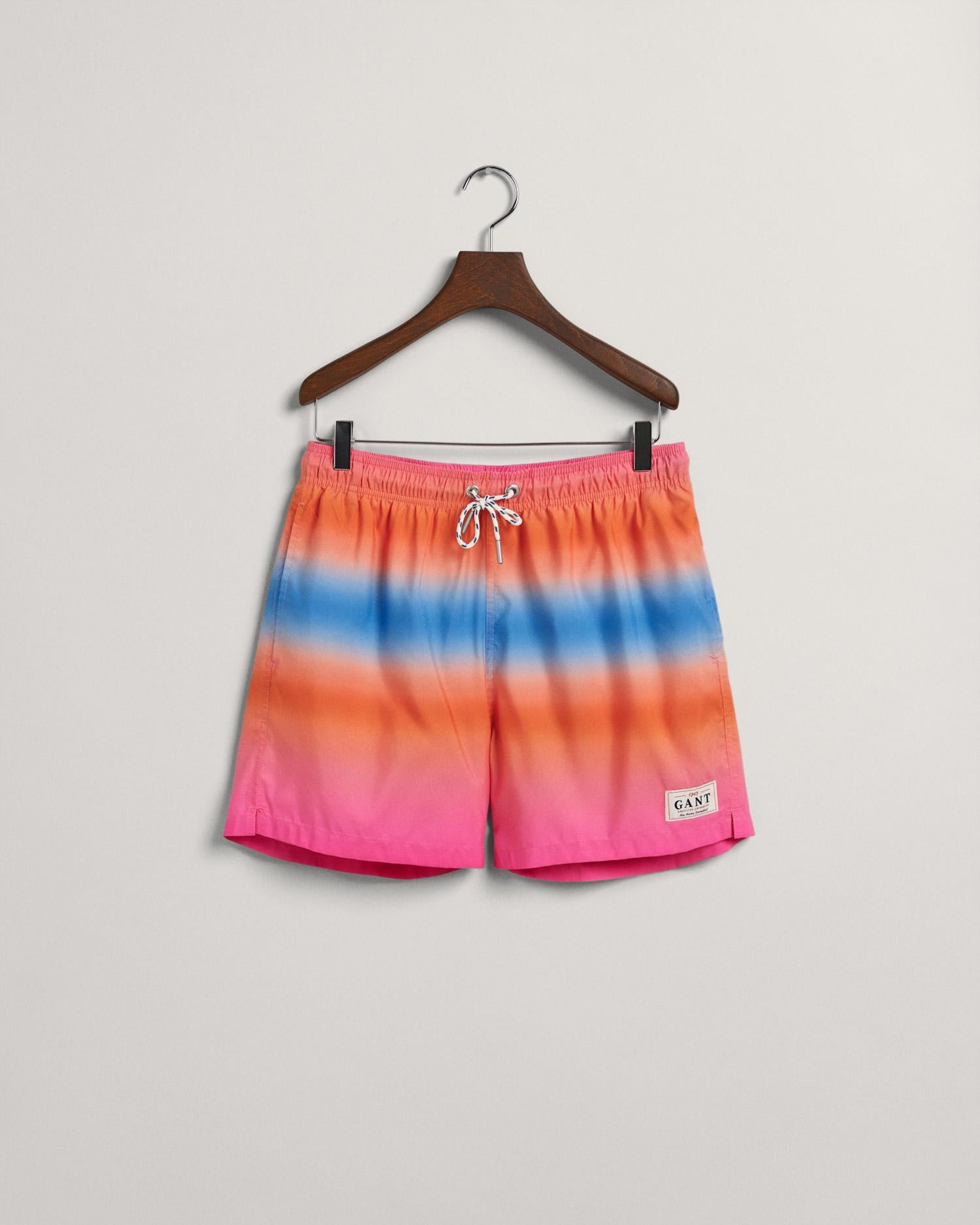 GANT Erkek Pembe Classic Fit Desenli Mayo Şort