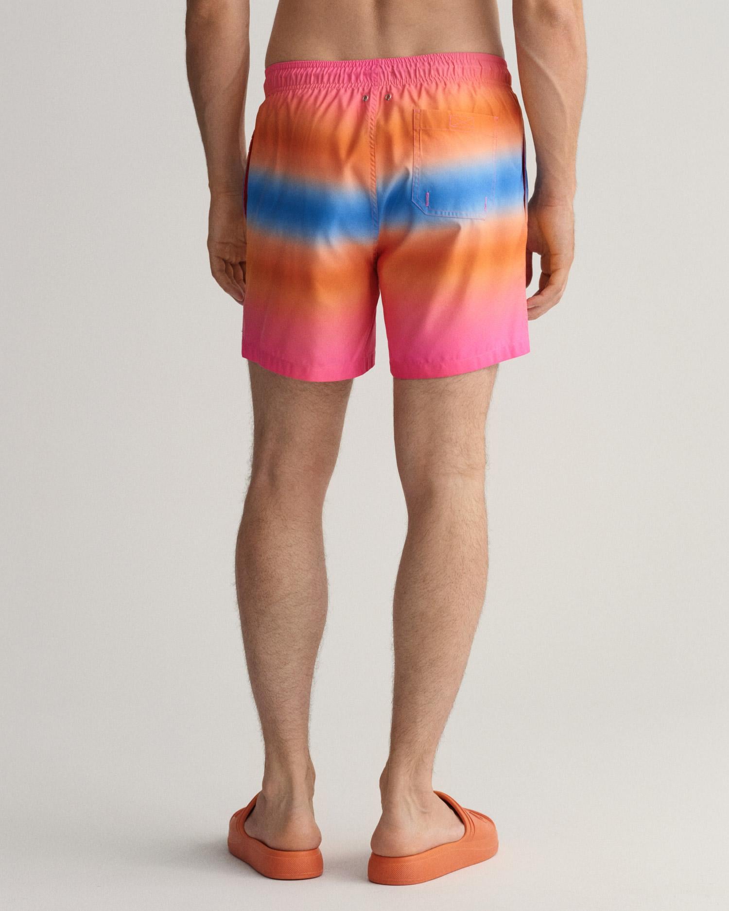 GANT Erkek Pembe Classic Fit Desenli Mayo Şort