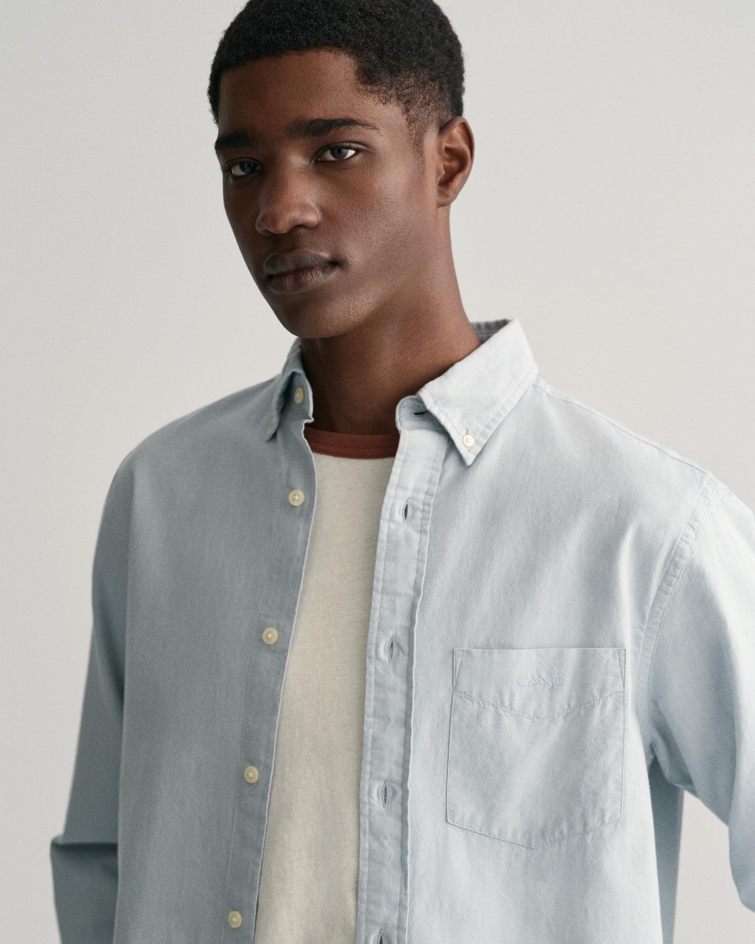 GANT Erkek Mavi Regular Fit Düğmeli Yaka Oxford Gömlek