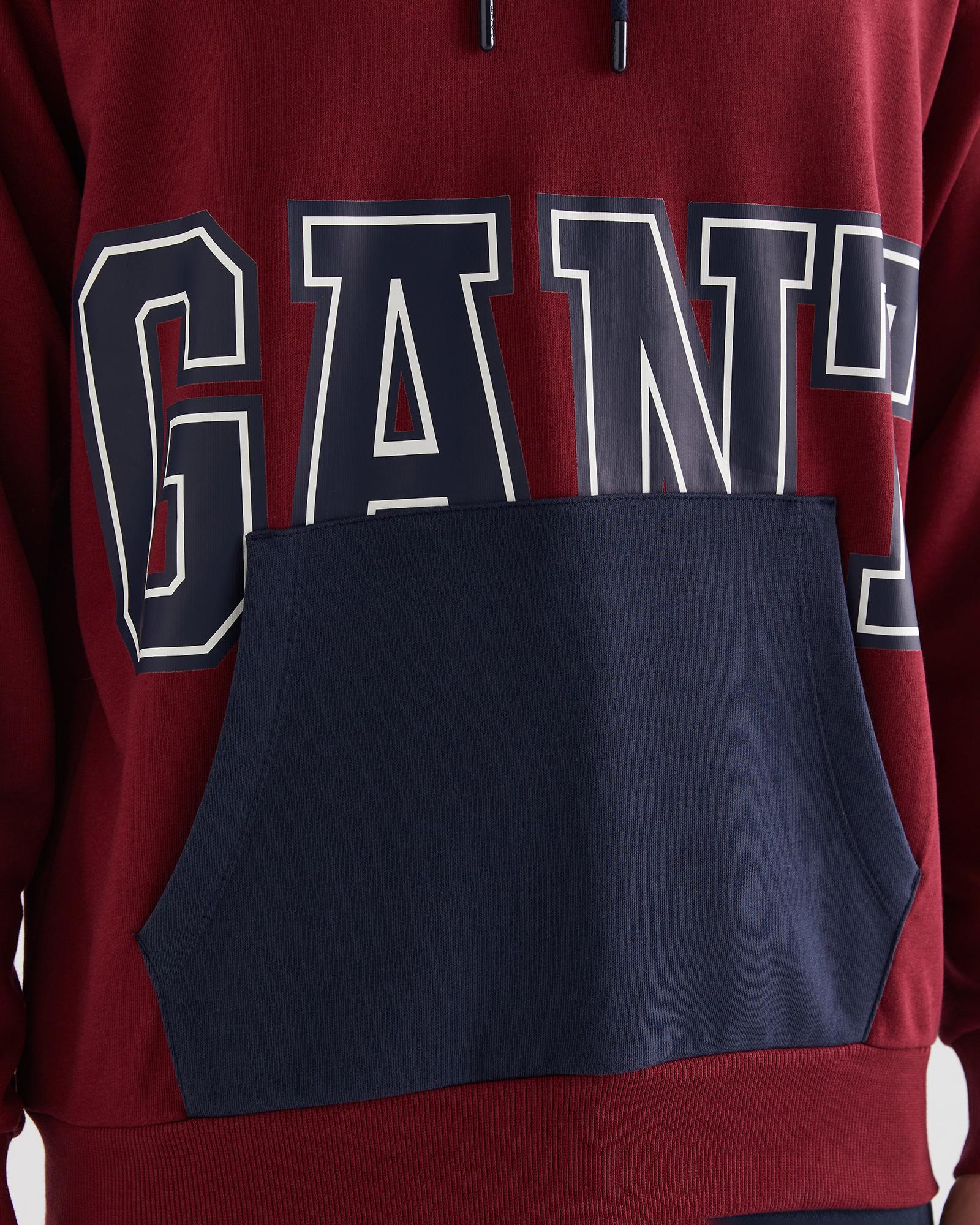 GANT Erkek Bordo Regular Fit Kapüşonlu Logolu Sweatshirt
