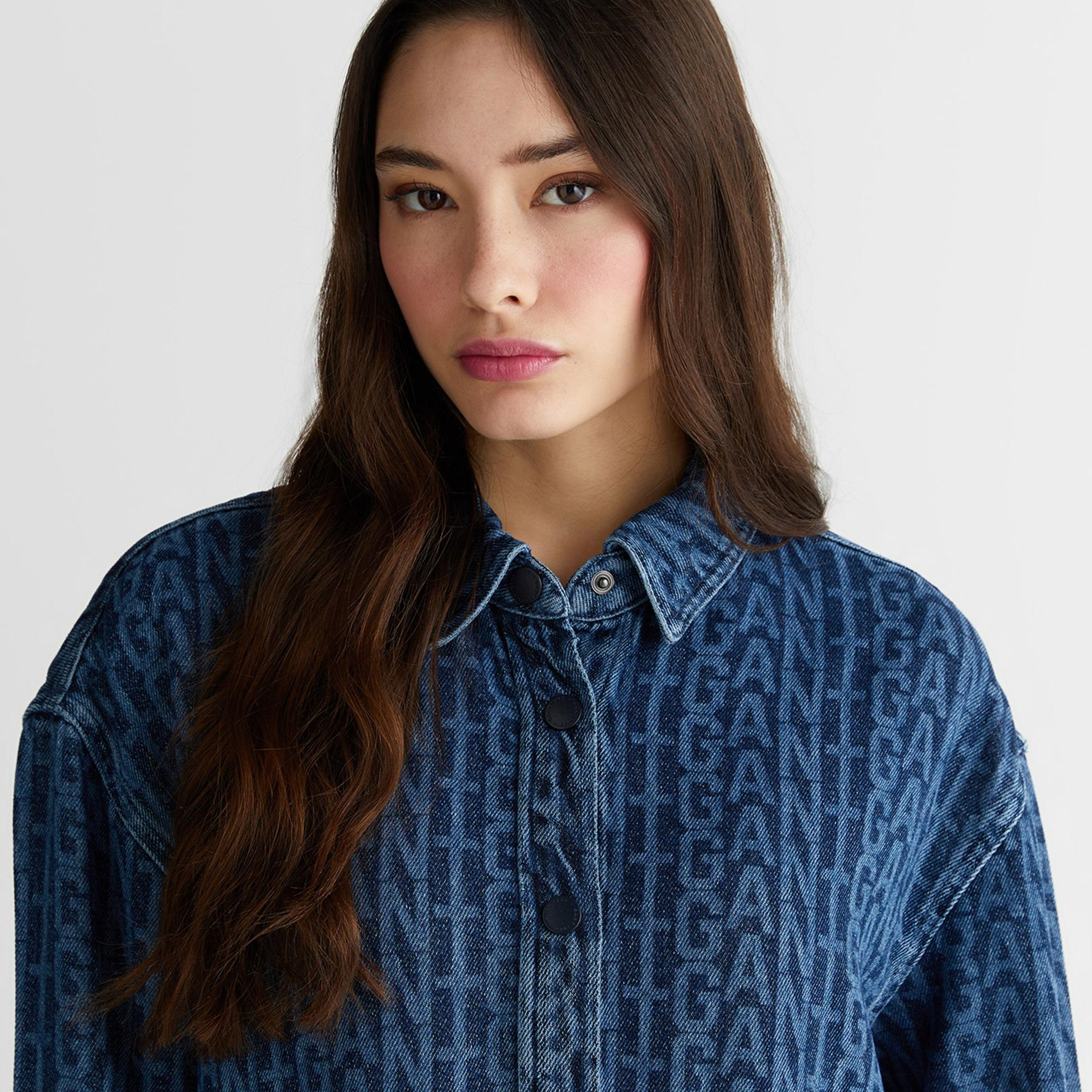 GANT Kadın Mavi Regular Fit Kot Ceket