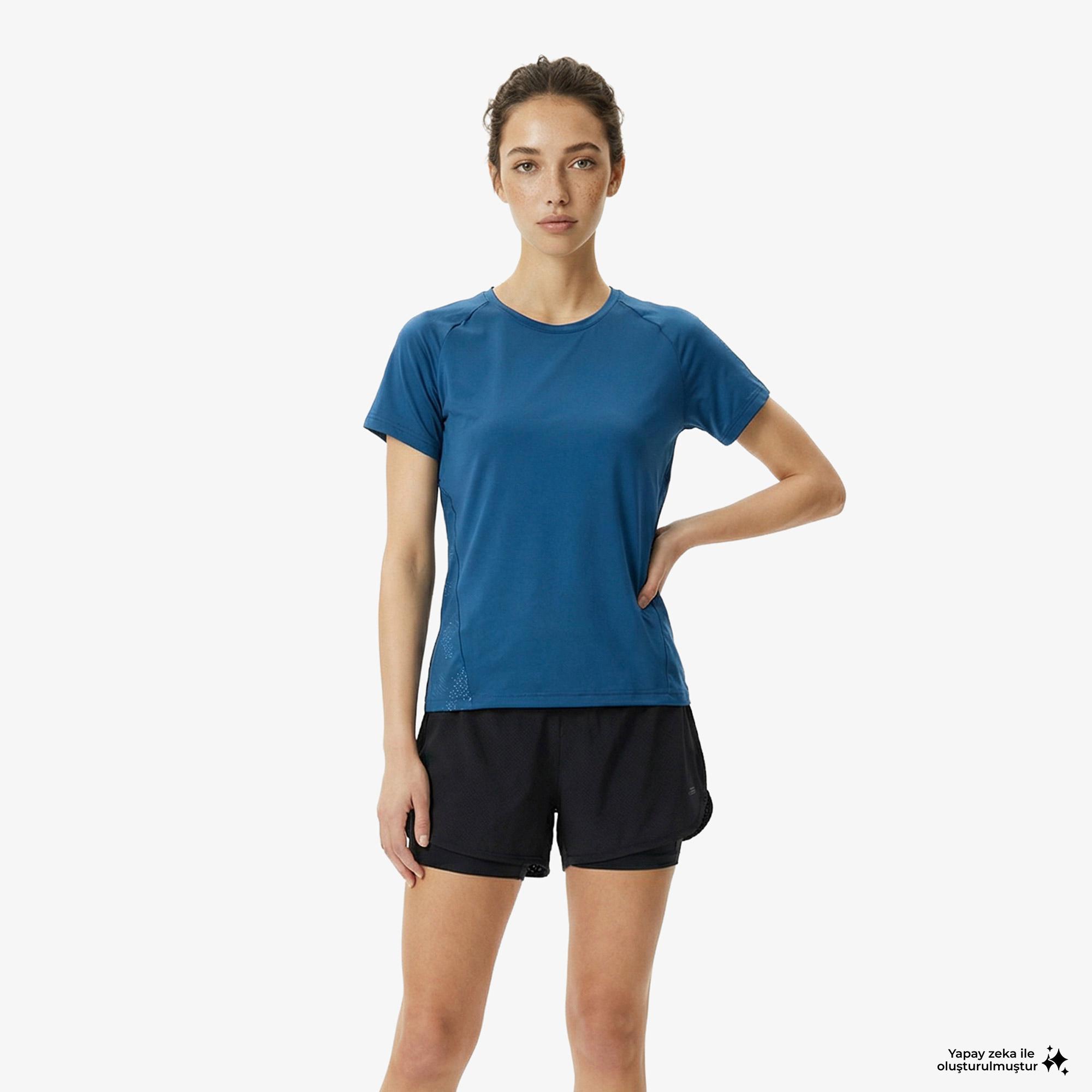 Energetics Kadın Mavi Antrenman T-shirt