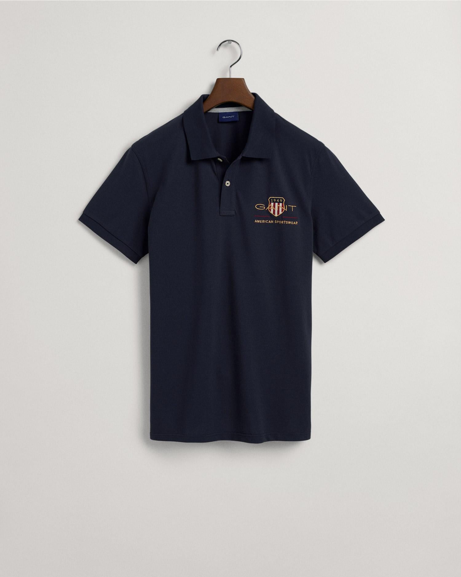 GANT Erkek Lacivert Regular Fit Logolu Polo