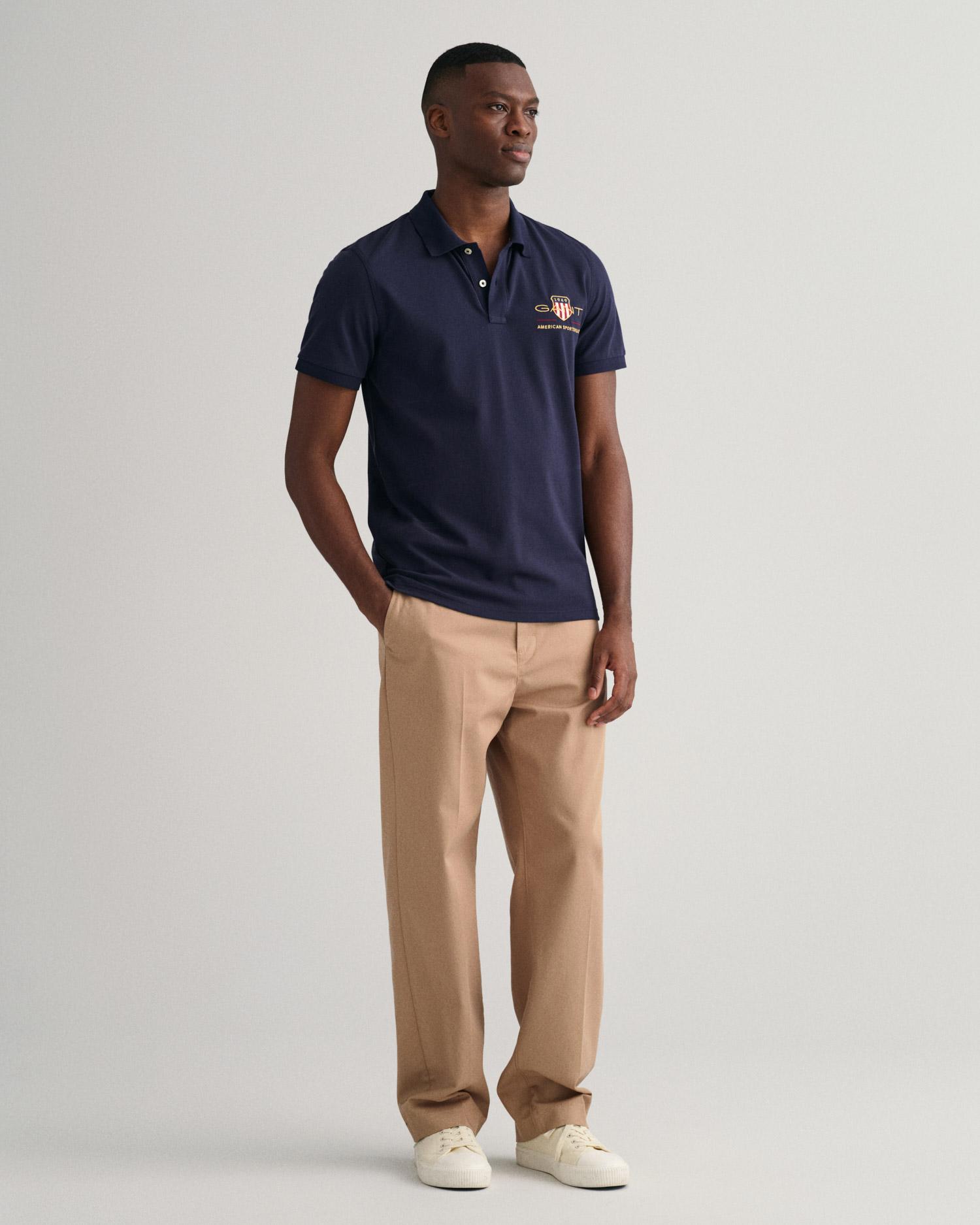 GANT Erkek Lacivert Regular Fit Logolu Polo