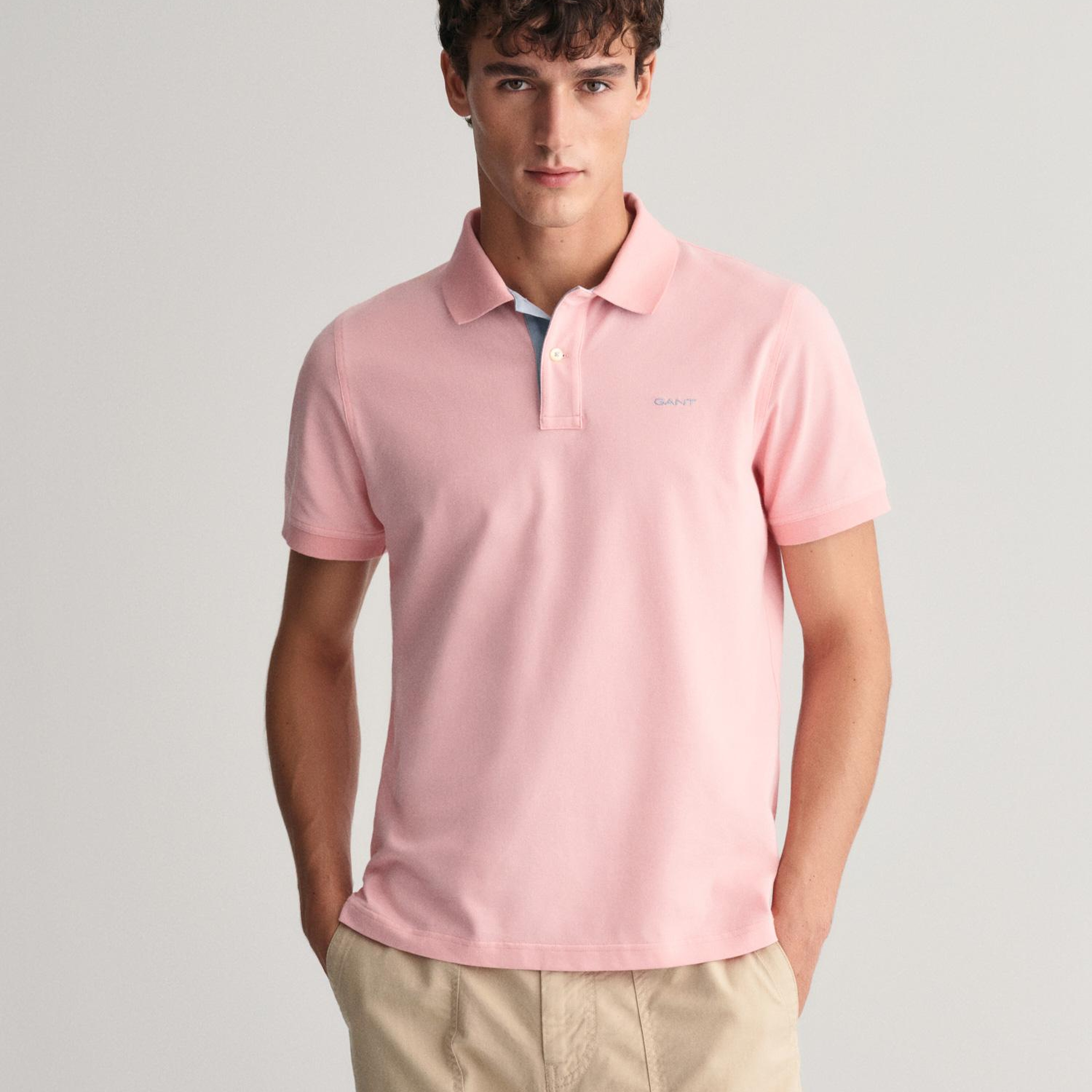 GANT Erkek Pembe Regular Fit Polo Yaka T-Shirt