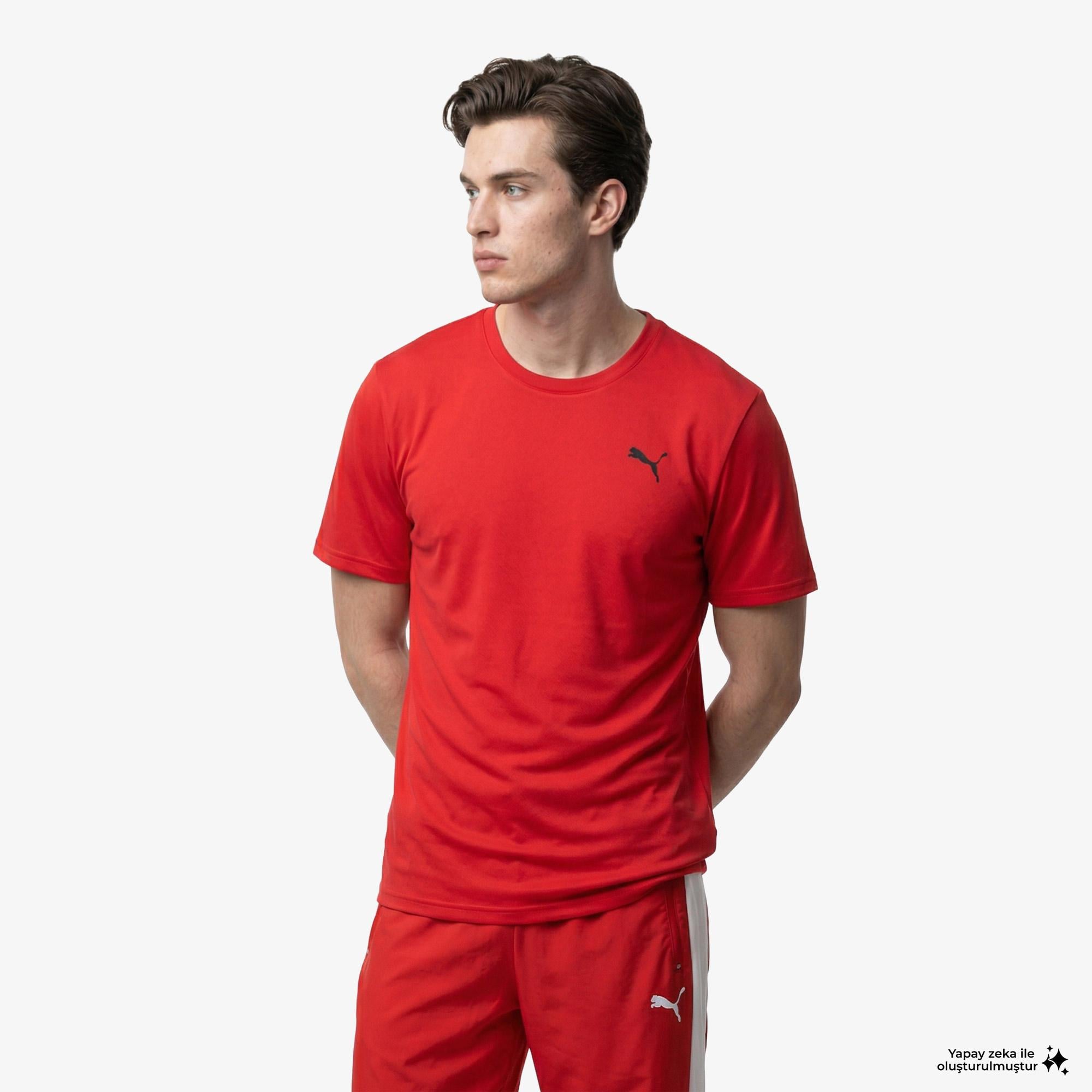 Puma Tad Ess Solid Cat Lc Erkek Kırmızı Antrenman T-Shirt