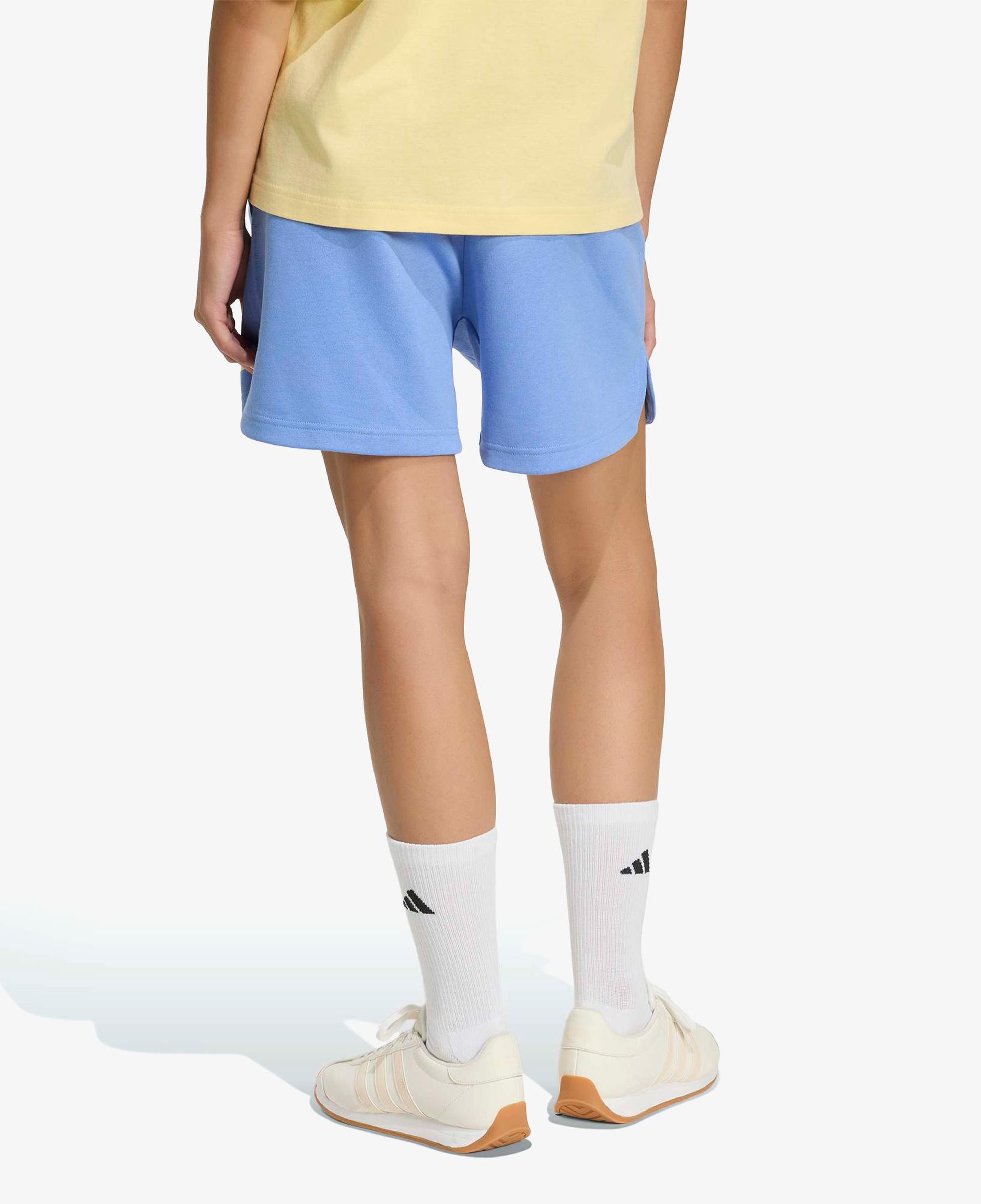 adidas 3 Stripes Studio Polar Kadın Mavi Antrenman Şortu