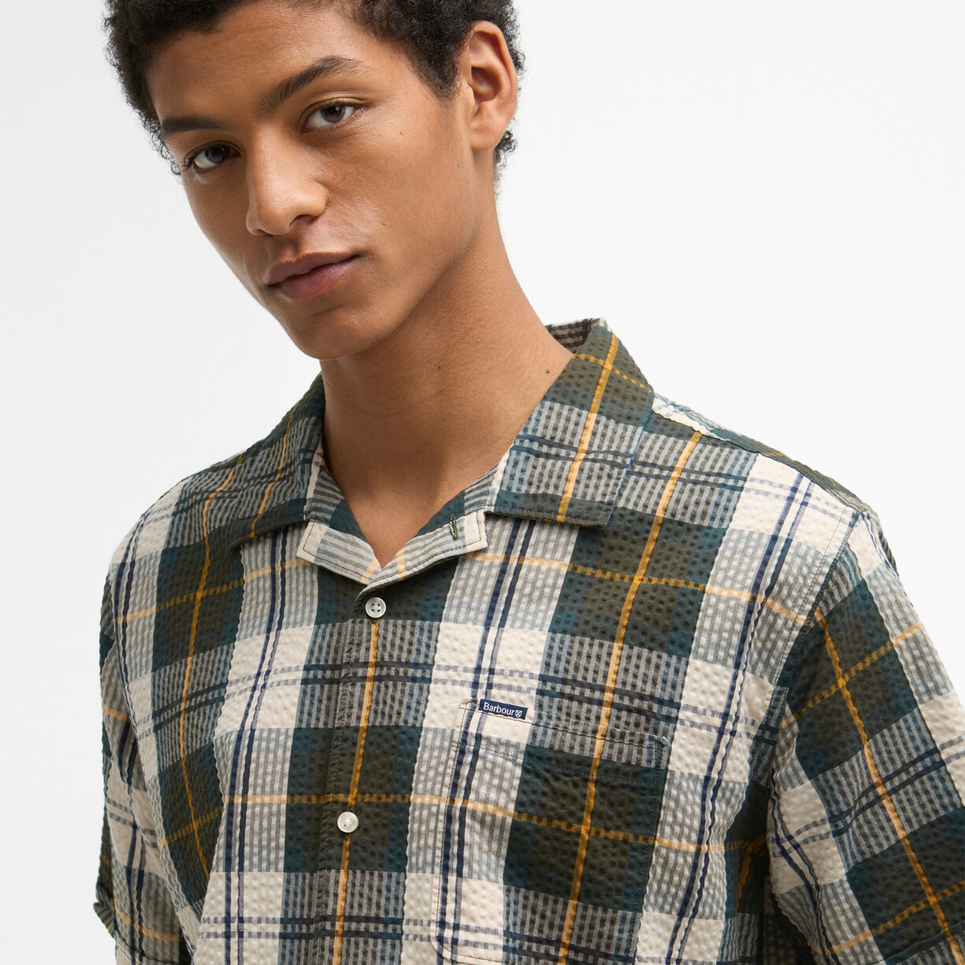 Barbour Clyde Seersucker Tartan Summer Fit Gömlek