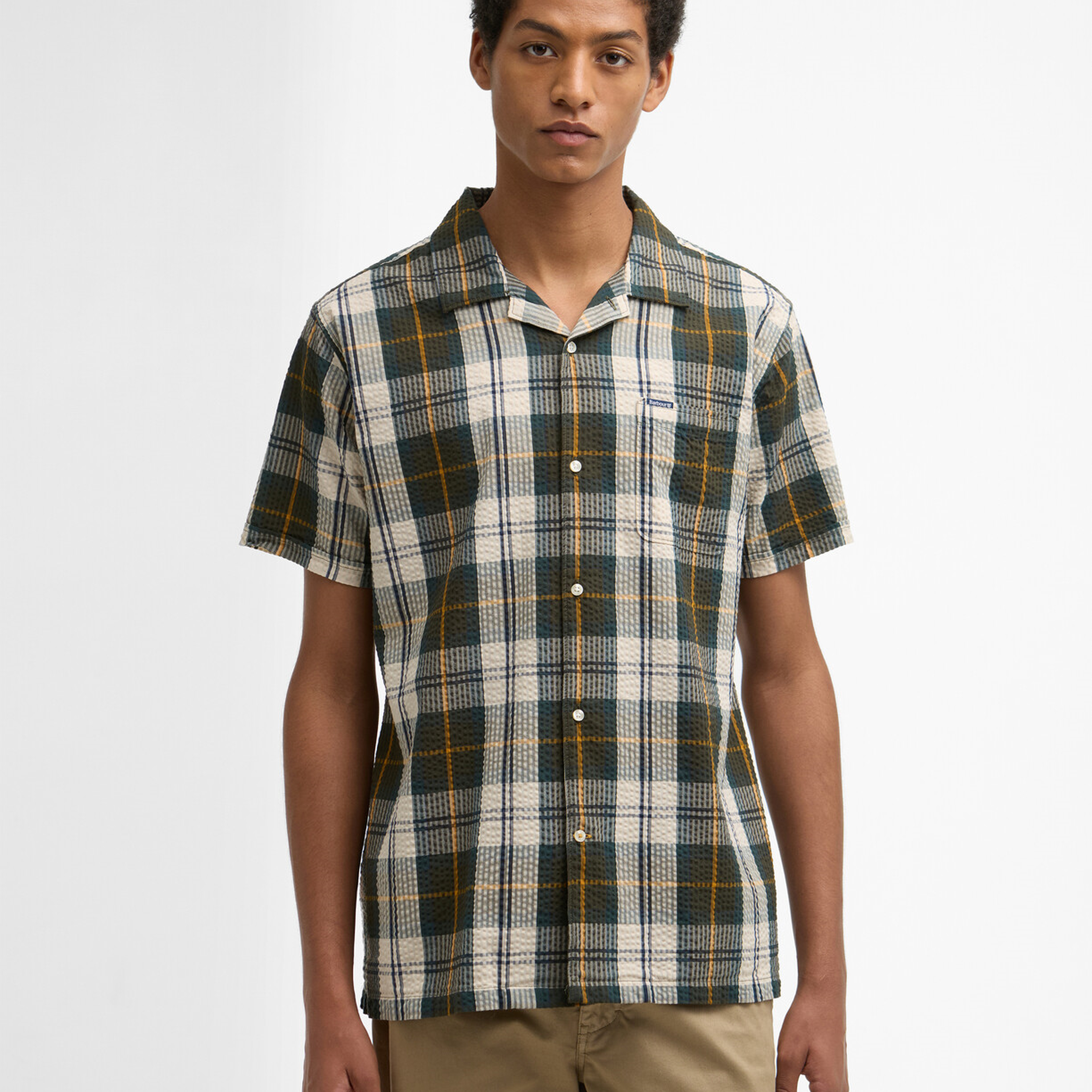 Barbour Clyde Seersucker Tartan Summer Fit Gömlek