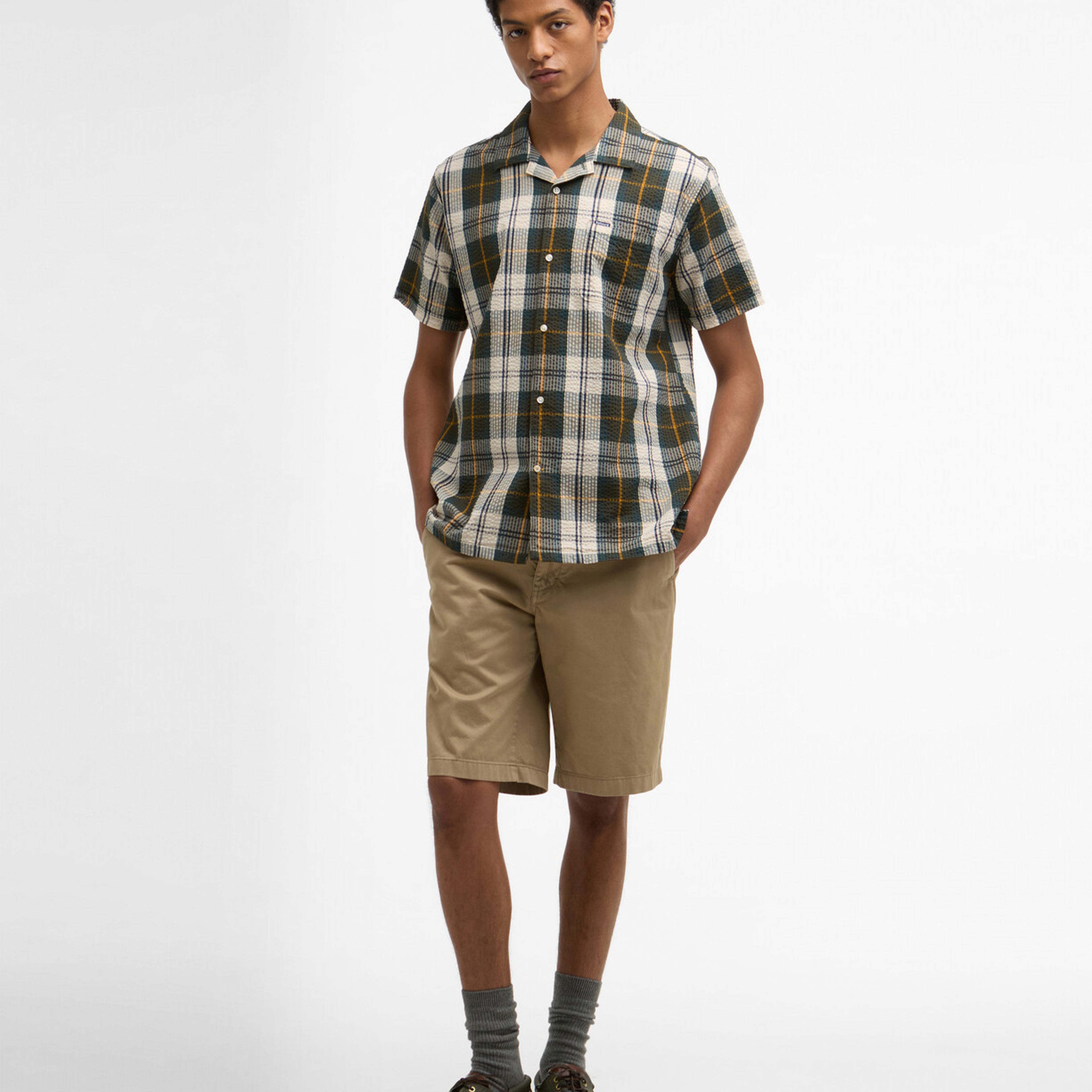 Barbour Clyde Seersucker Tartan Summer Fit Gömlek