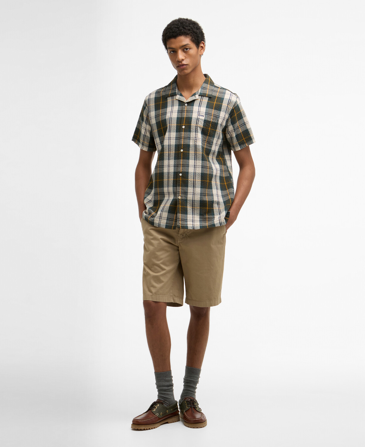 Barbour Clyde Seersucker Tartan Summer Fit Gömlek