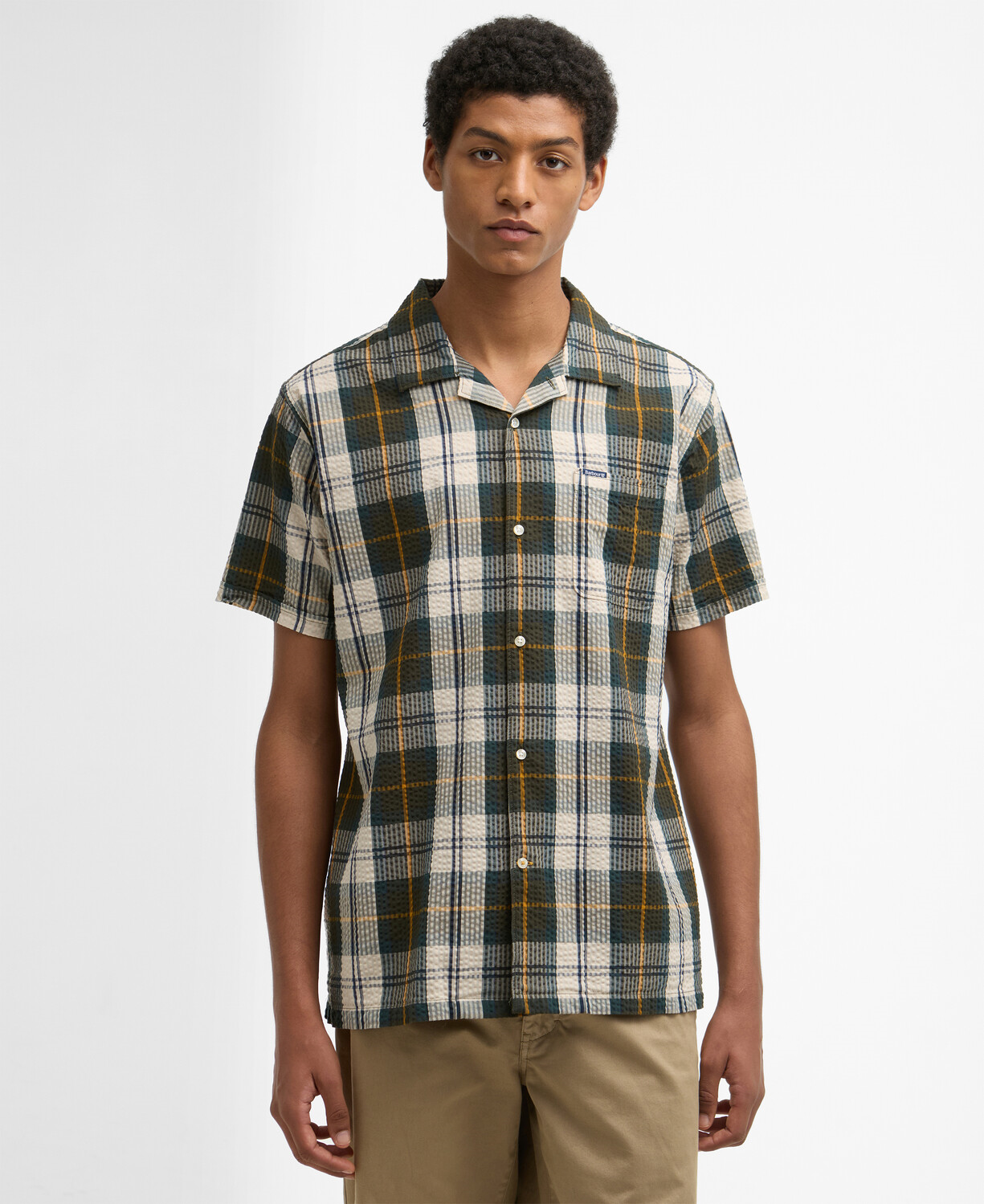 Barbour Clyde Seersucker Tartan Summer Fit Gömlek