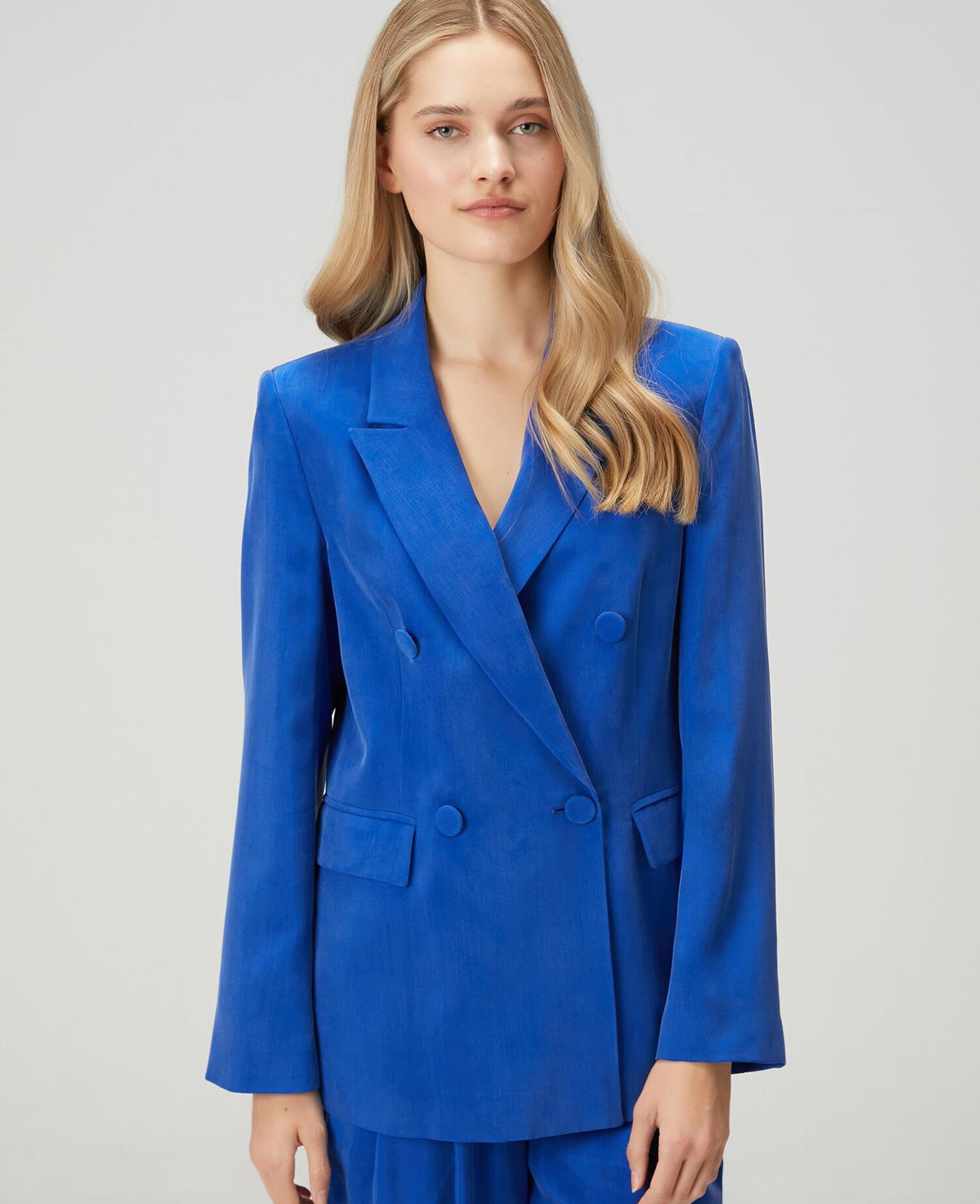 Beymen Club Kadın Mavi Kruvaze Cupro Blazer