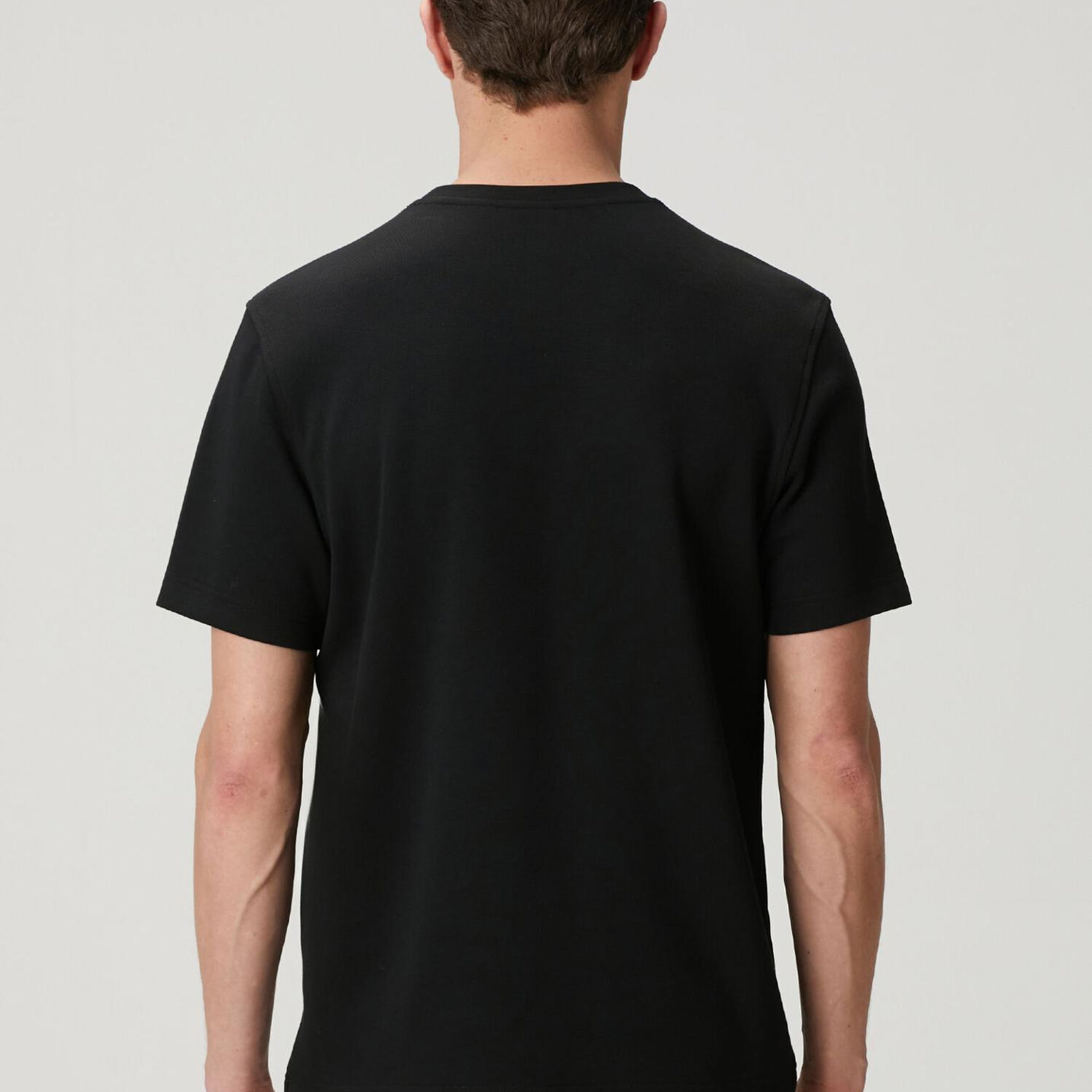 Beymen Club Erkek Siyah Relax Fit Şerit Logolu Pike T-shirt