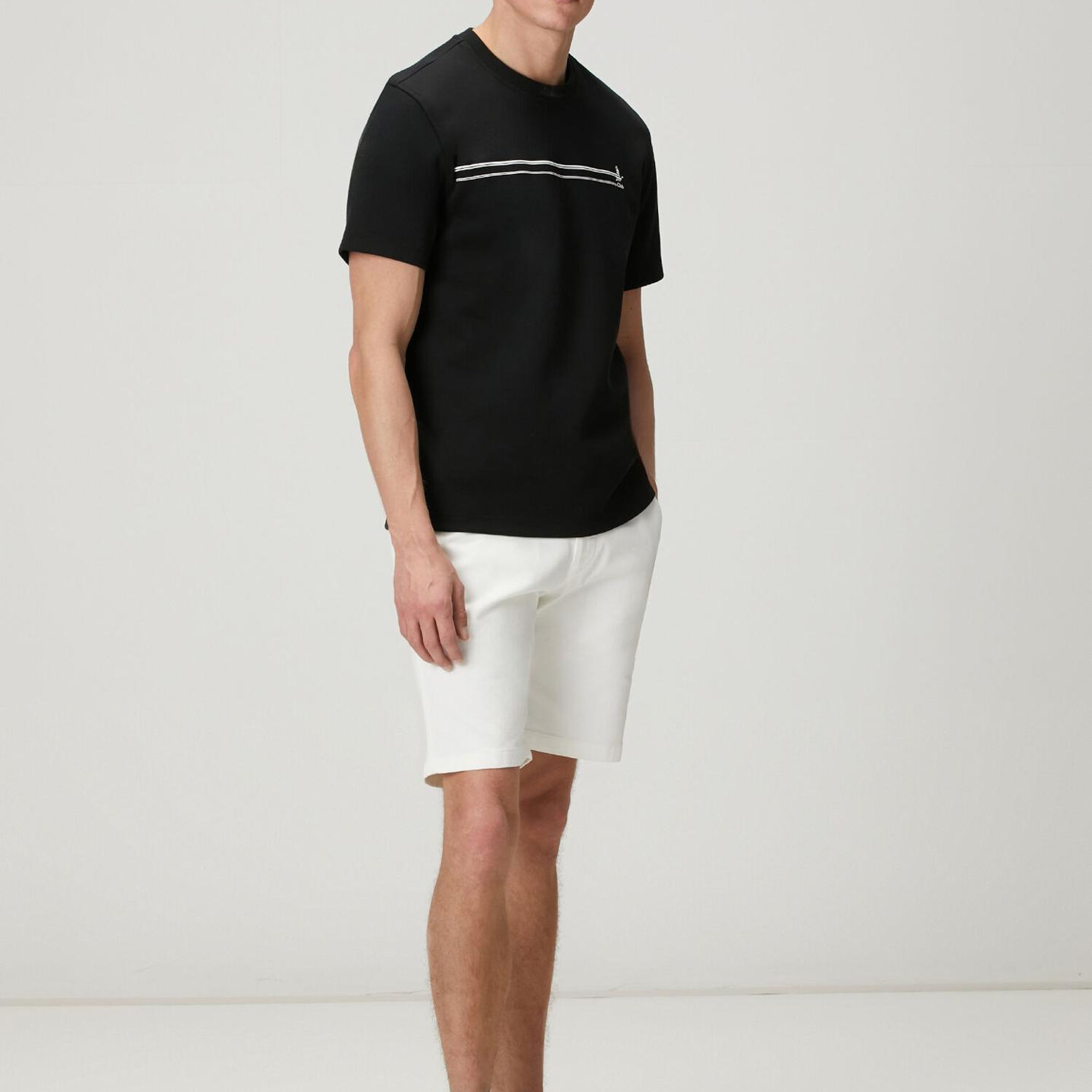 Beymen Club Erkek Siyah Relax Fit Şerit Logolu Pike T-shirt