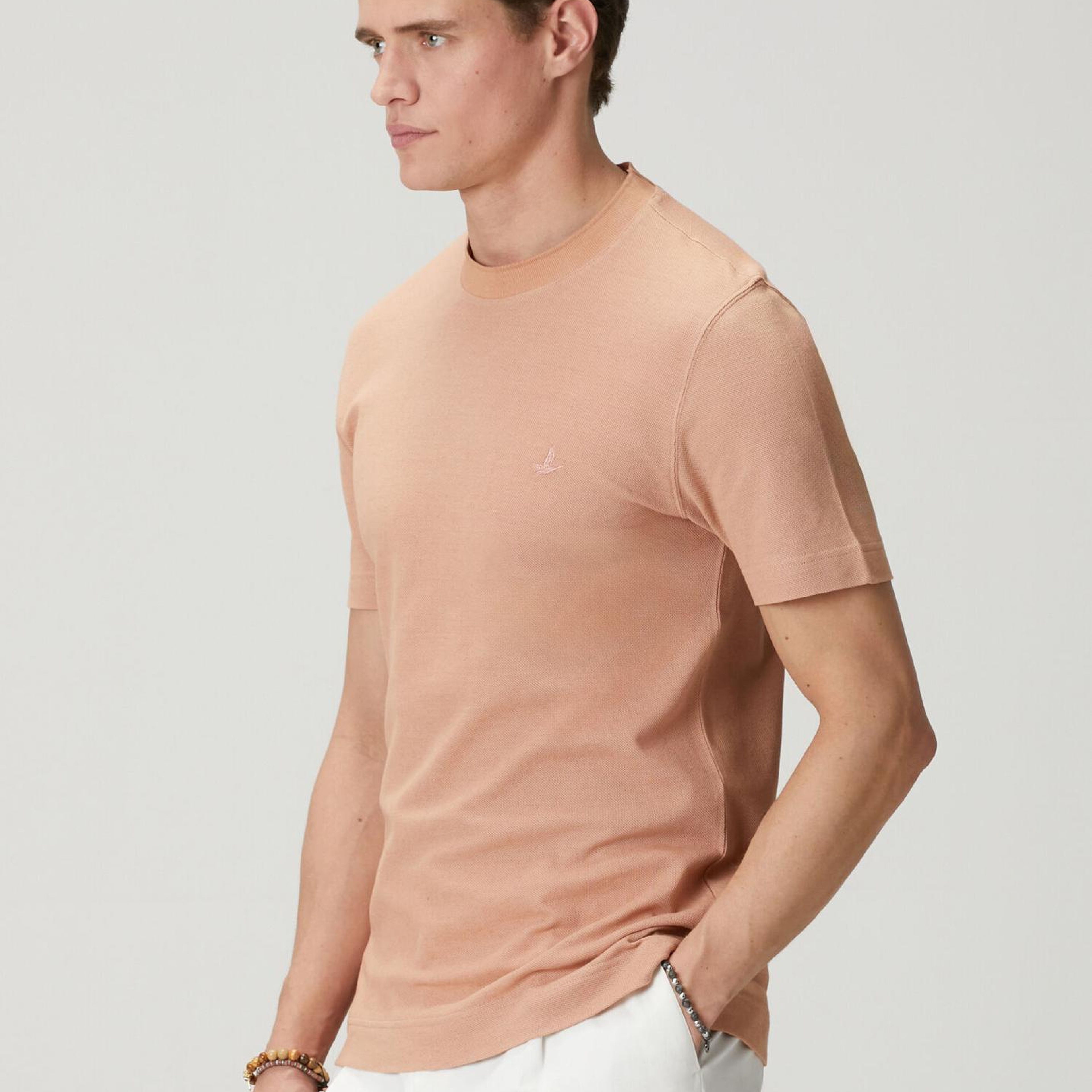 Beymen Club Erkek Ten Relax Fit Pamuk Keten Pike T-shirt