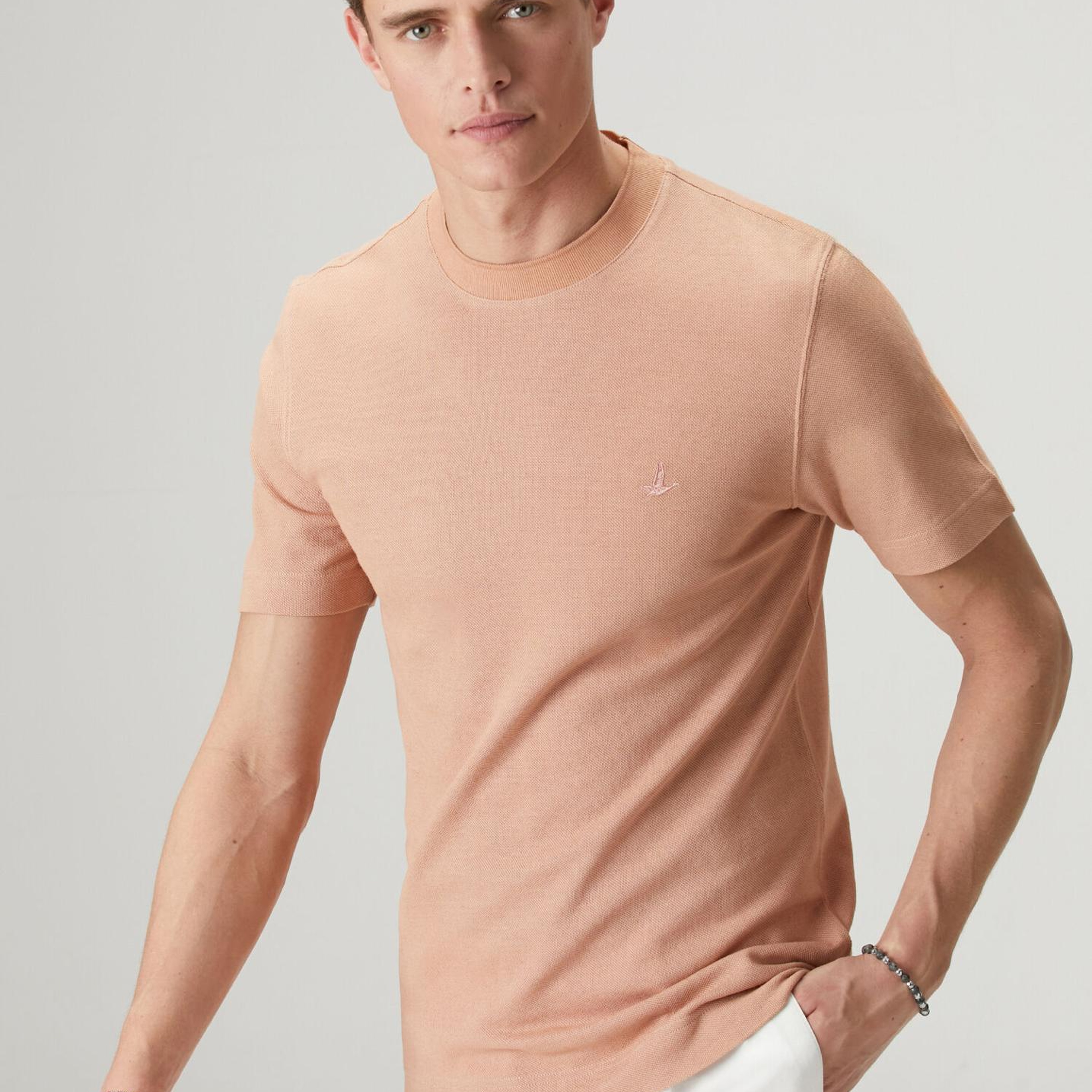 Beymen Club Erkek Ten Relax Fit Pamuk Keten Pike T-shirt