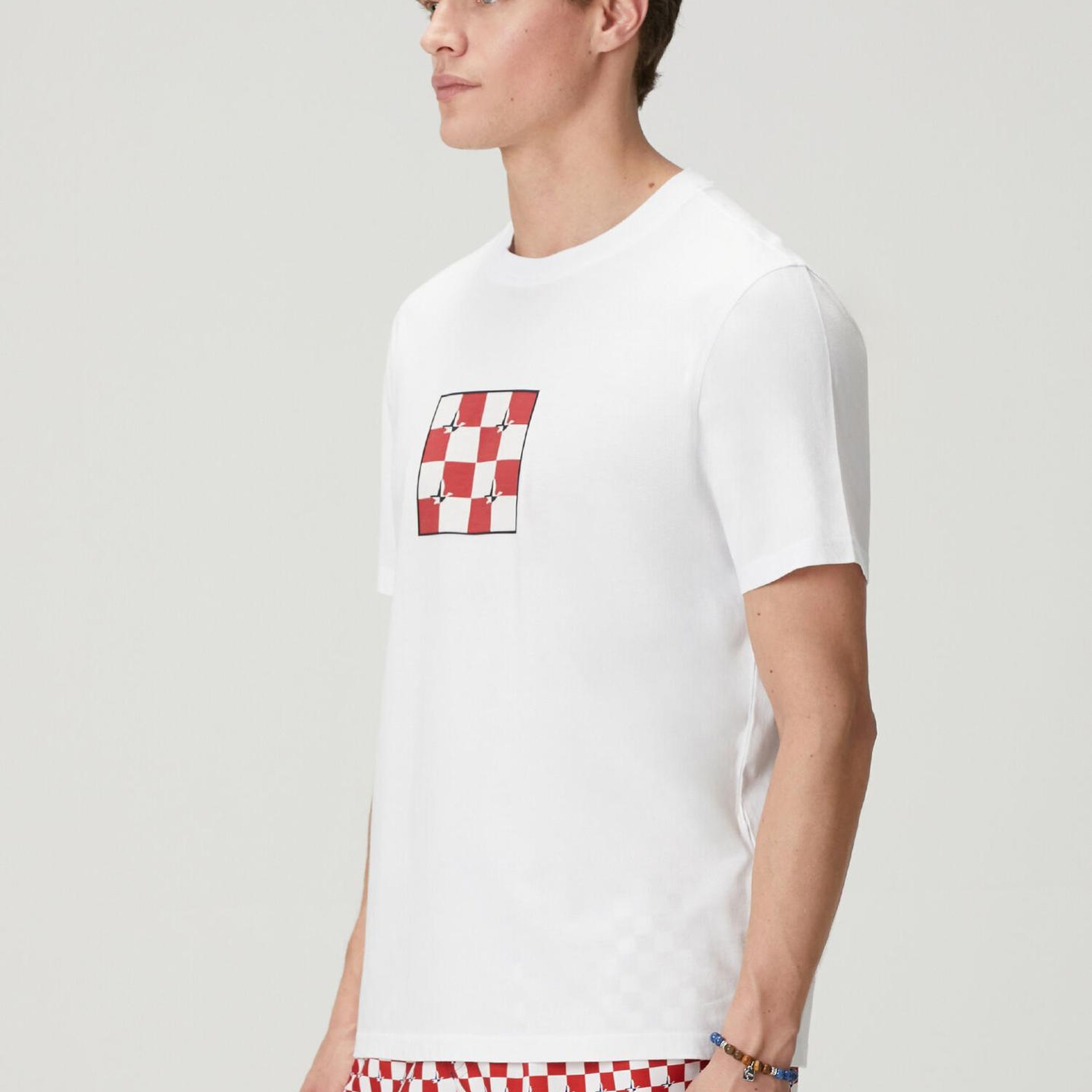 Beymen Club Erkek Beyaz Relax Fit Dama Artwork T-shirt