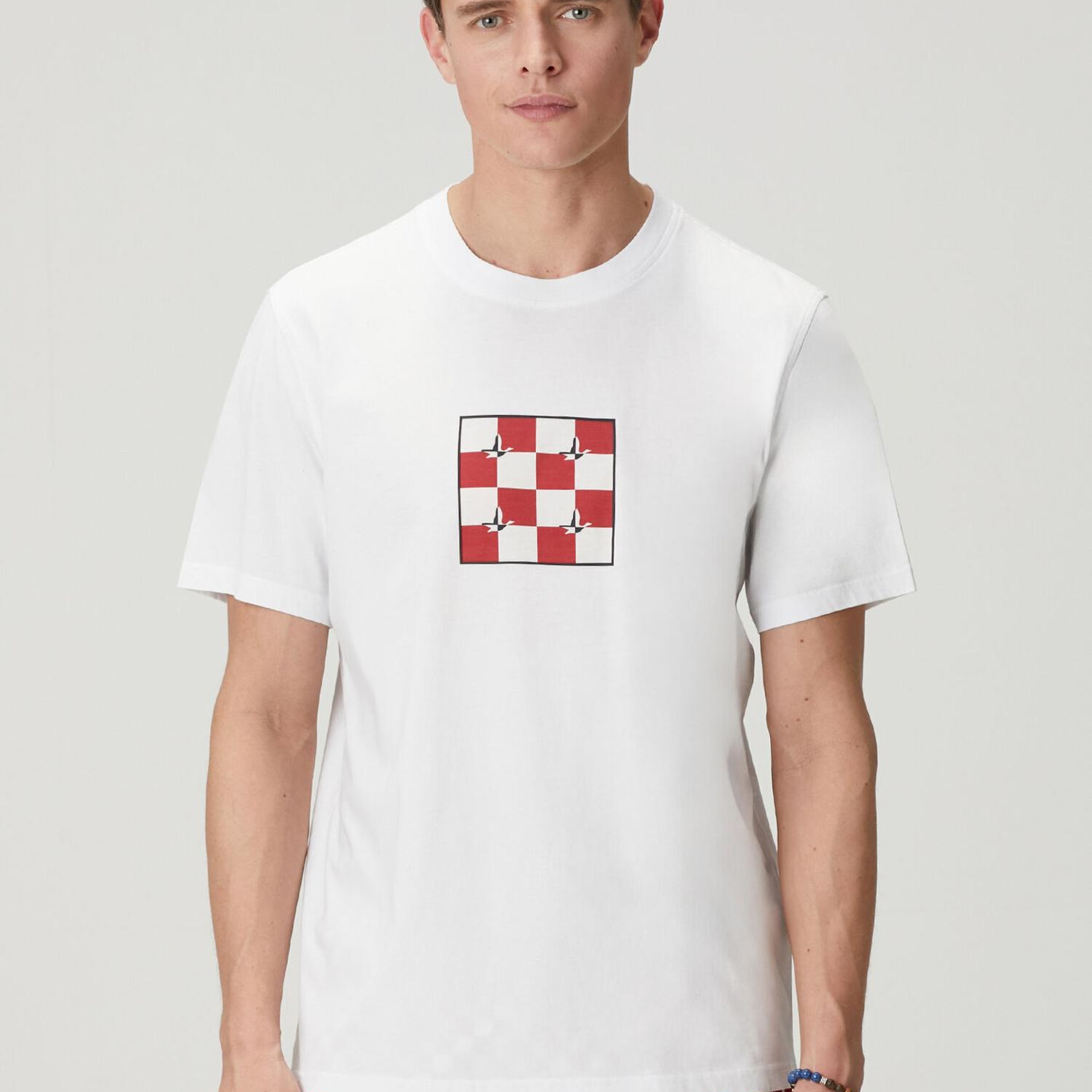 Beymen Club Erkek Beyaz Relax Fit Dama Artwork T-shirt