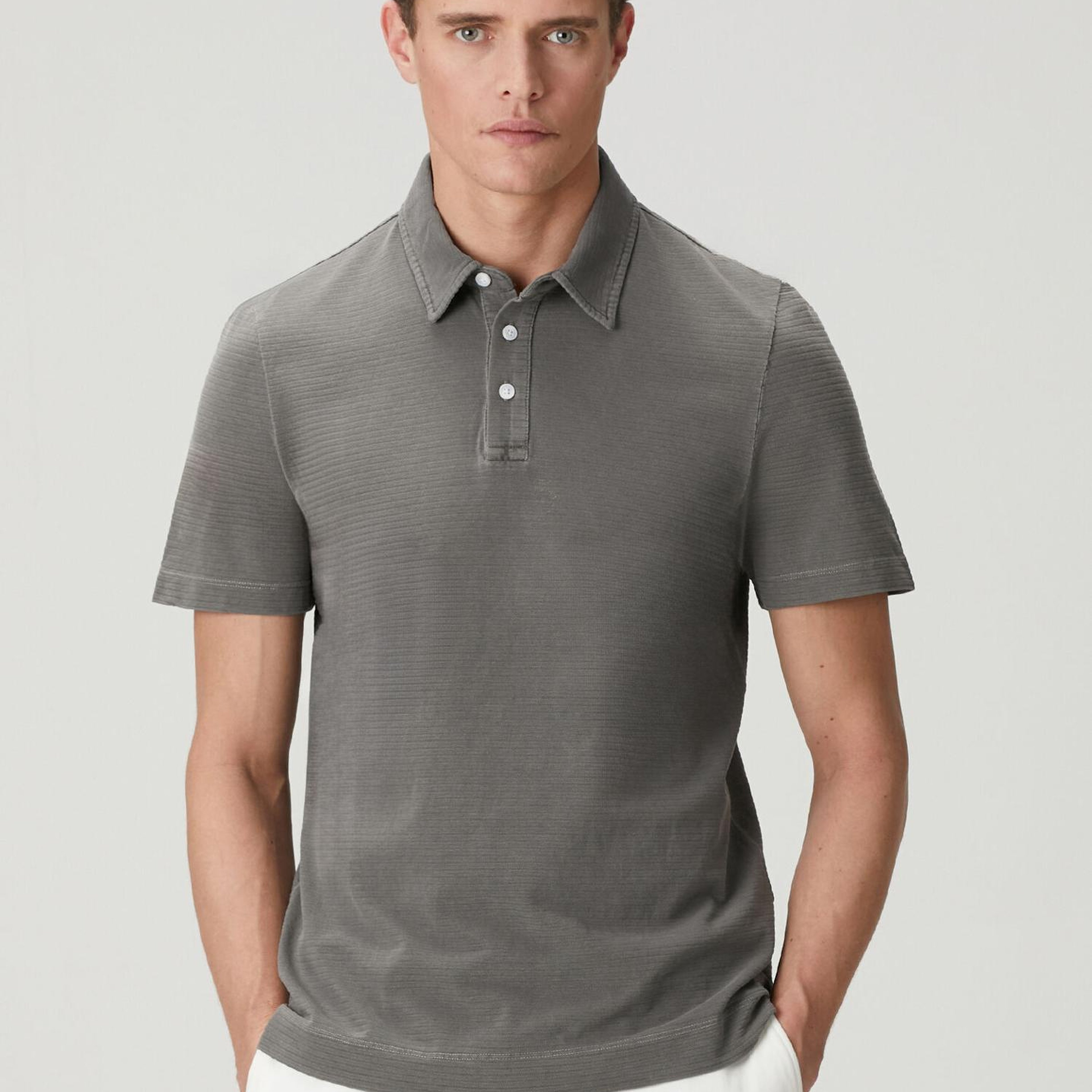 Beymen Club Erkek Antrasit Parça Boya Comfort Fit Polo T-shirt