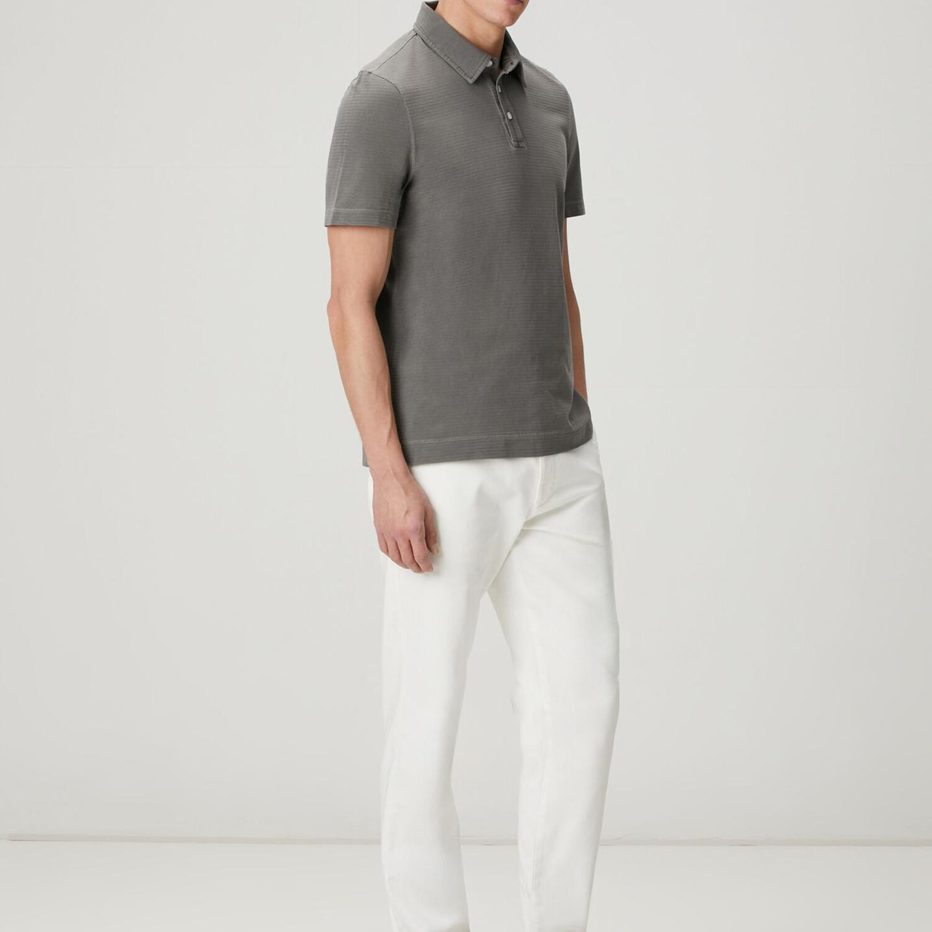 Beymen Club Erkek Antrasit Parça Boya Comfort Fit Polo T-shirt