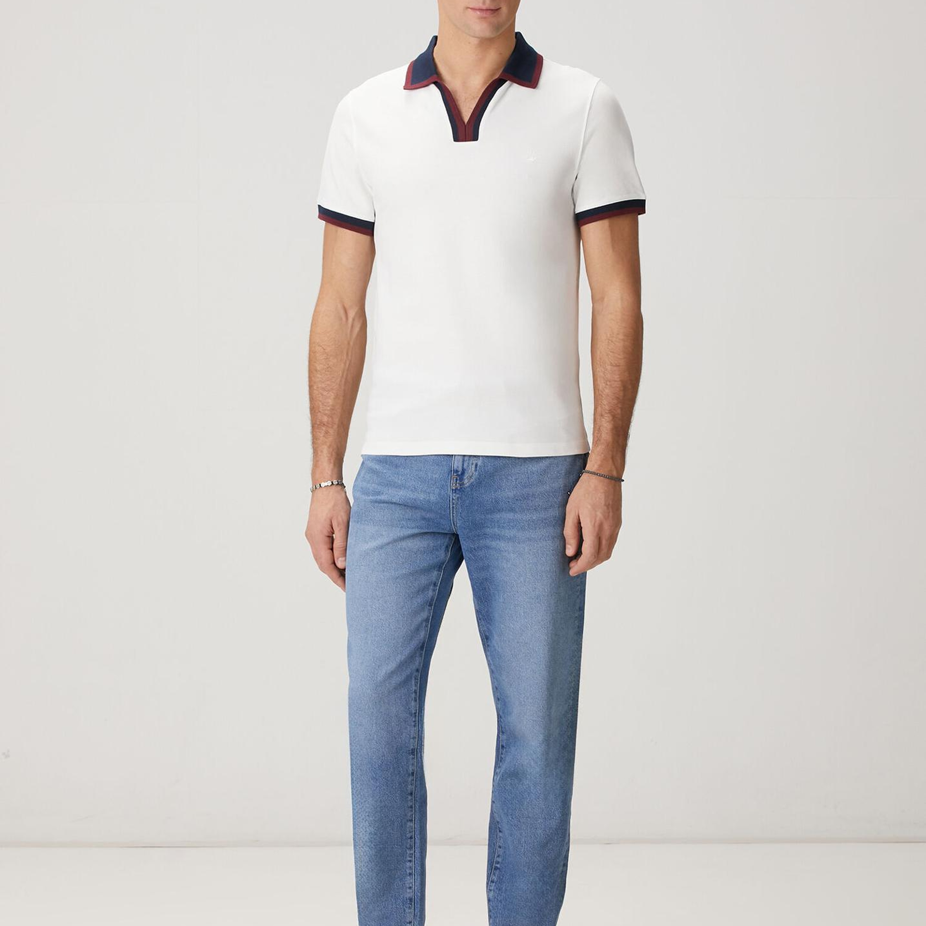 Beymen Club Erkek Beyaz Slim Fit Açık Yaka Polo T-shirt