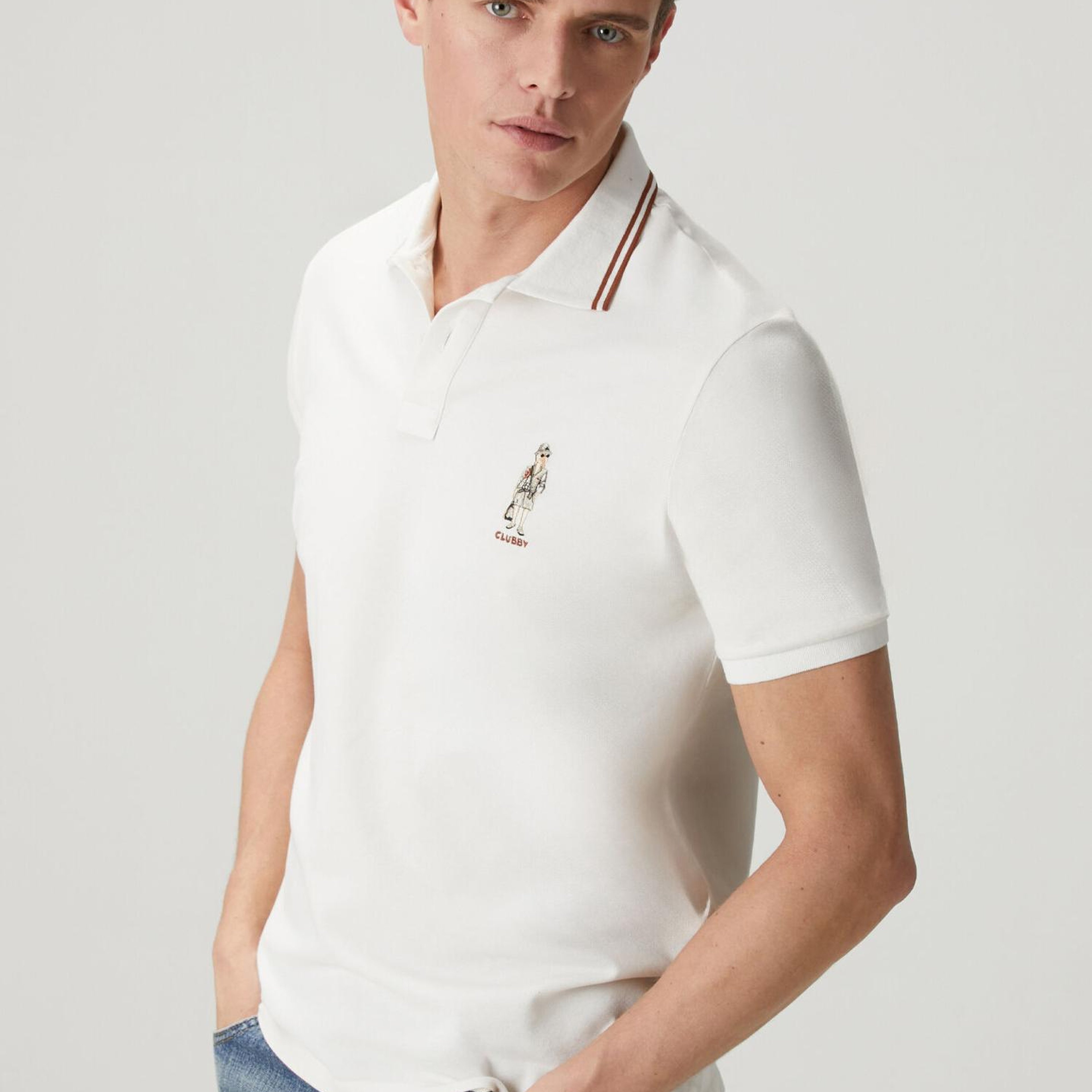 Beymen Club Erkek Kırık Beyaz Comfort Fit Clubby Pike Polo T-shirt