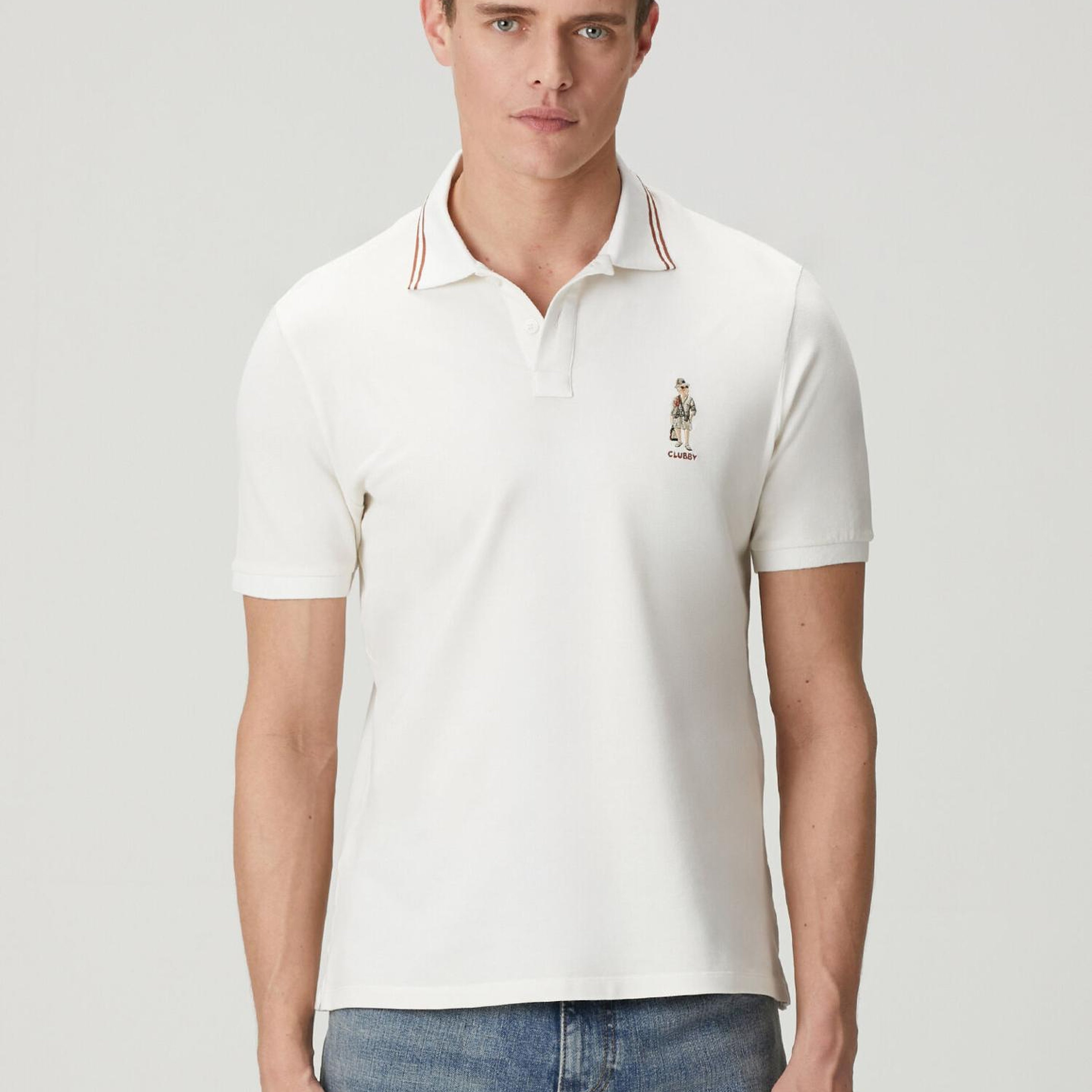 Beymen Club Erkek Kırık Beyaz Comfort Fit Clubby Pike Polo T-shirt