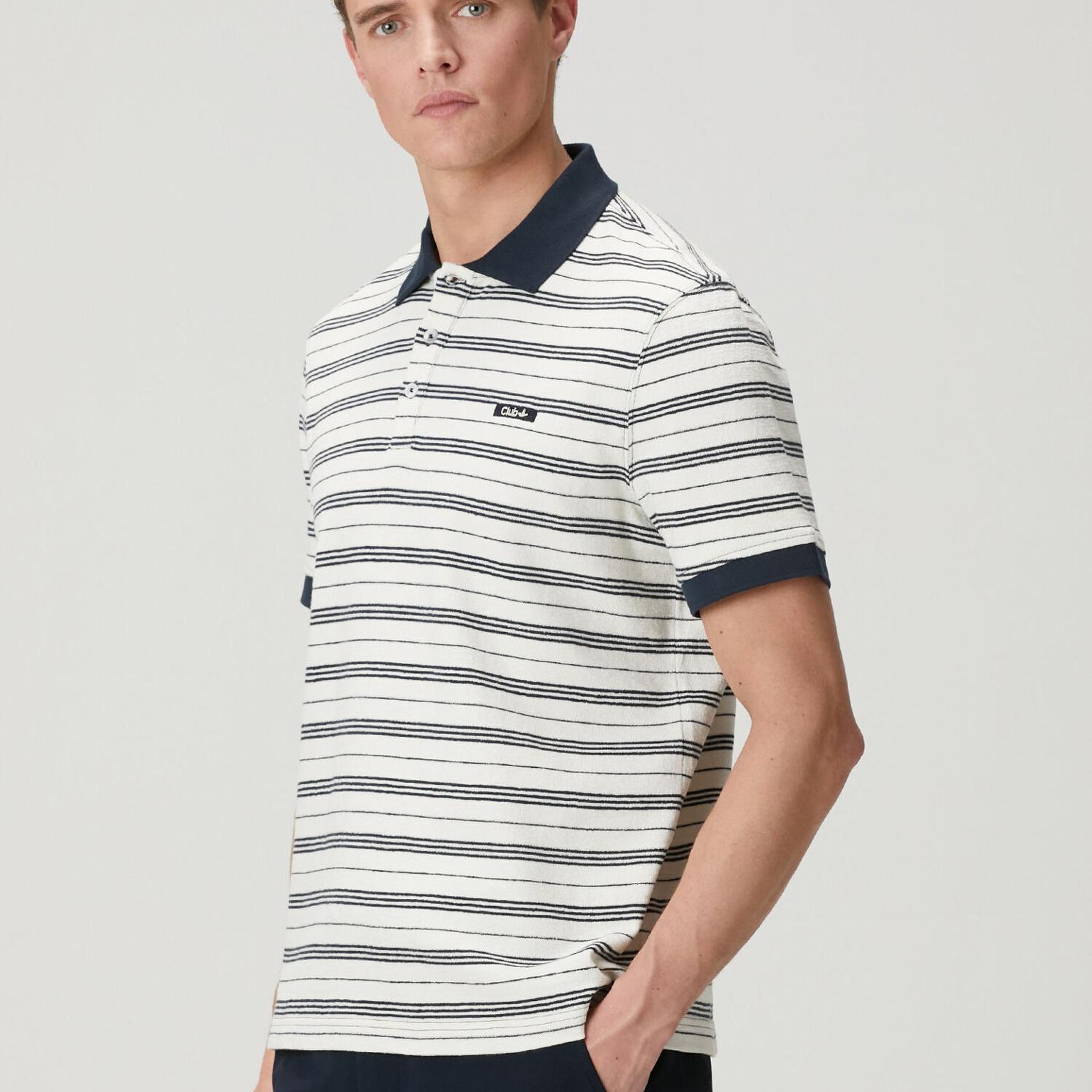 Beymen Club Erkek Lacivert Beyaz Comfort Fit Çizgili Polo T-shirt