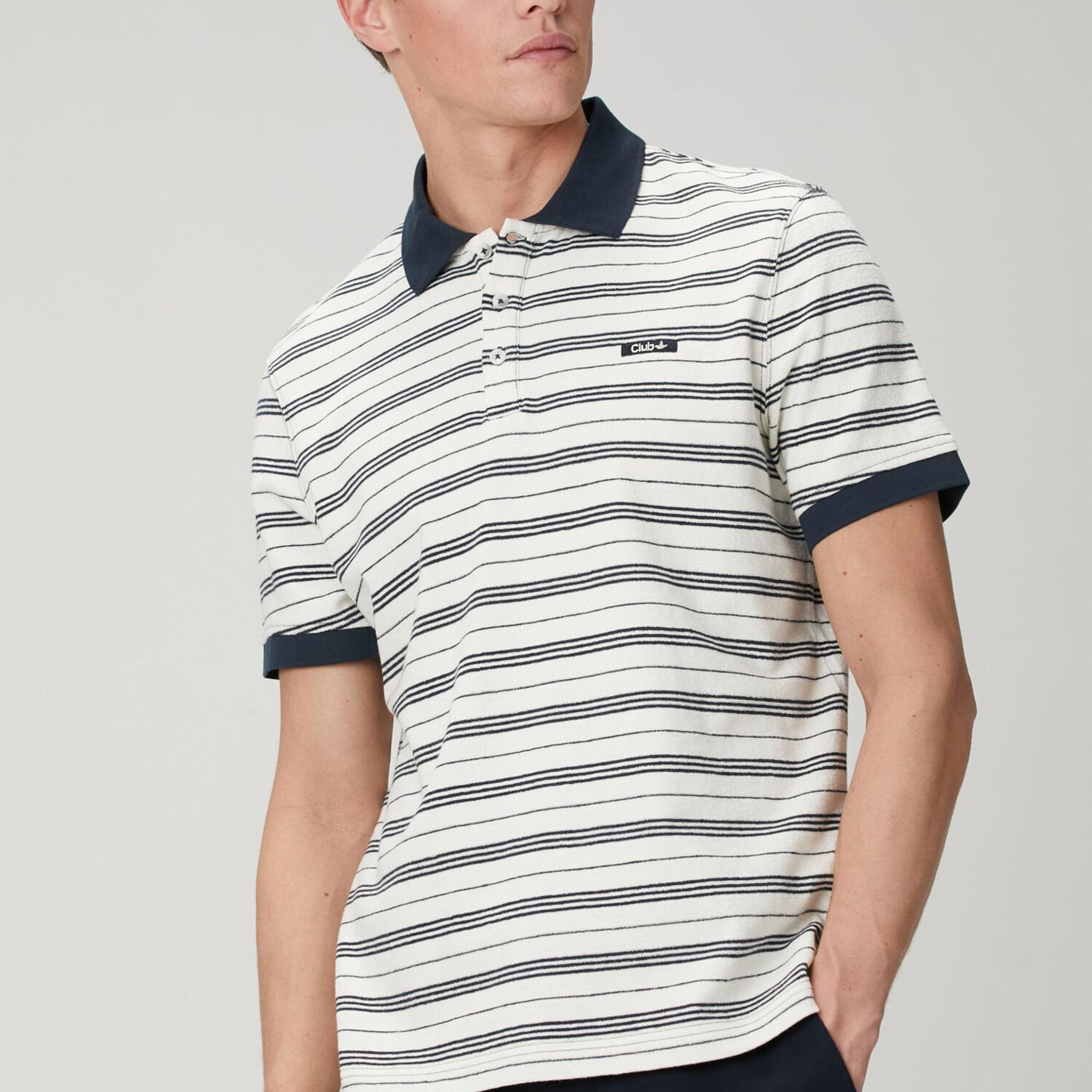Beymen Club Erkek Lacivert Beyaz Comfort Fit Çizgili Polo T-shirt