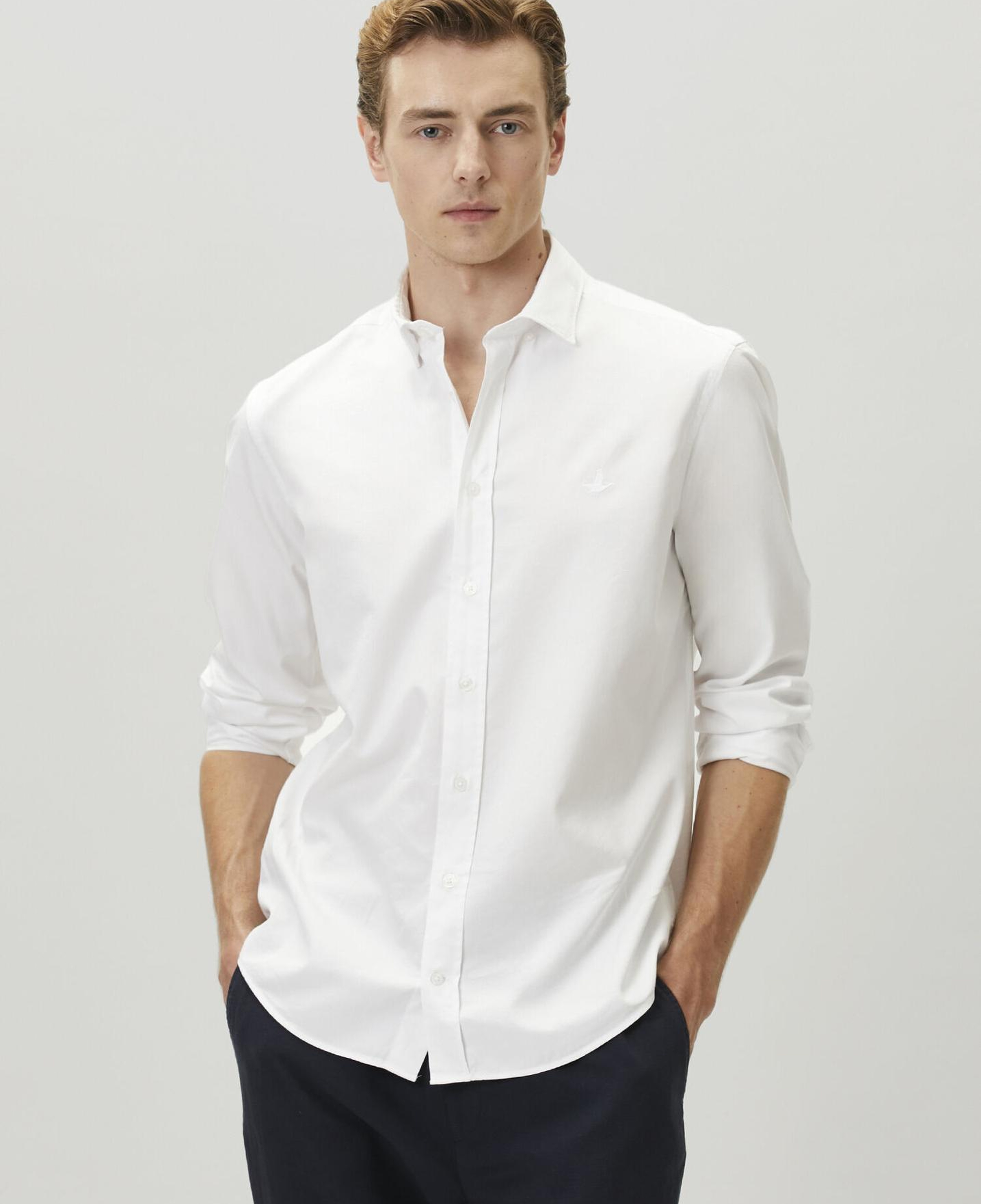 Beymen Club Erkek Beyaz Lyocell Karışımlı Comfort Fit Twill Gömlek
