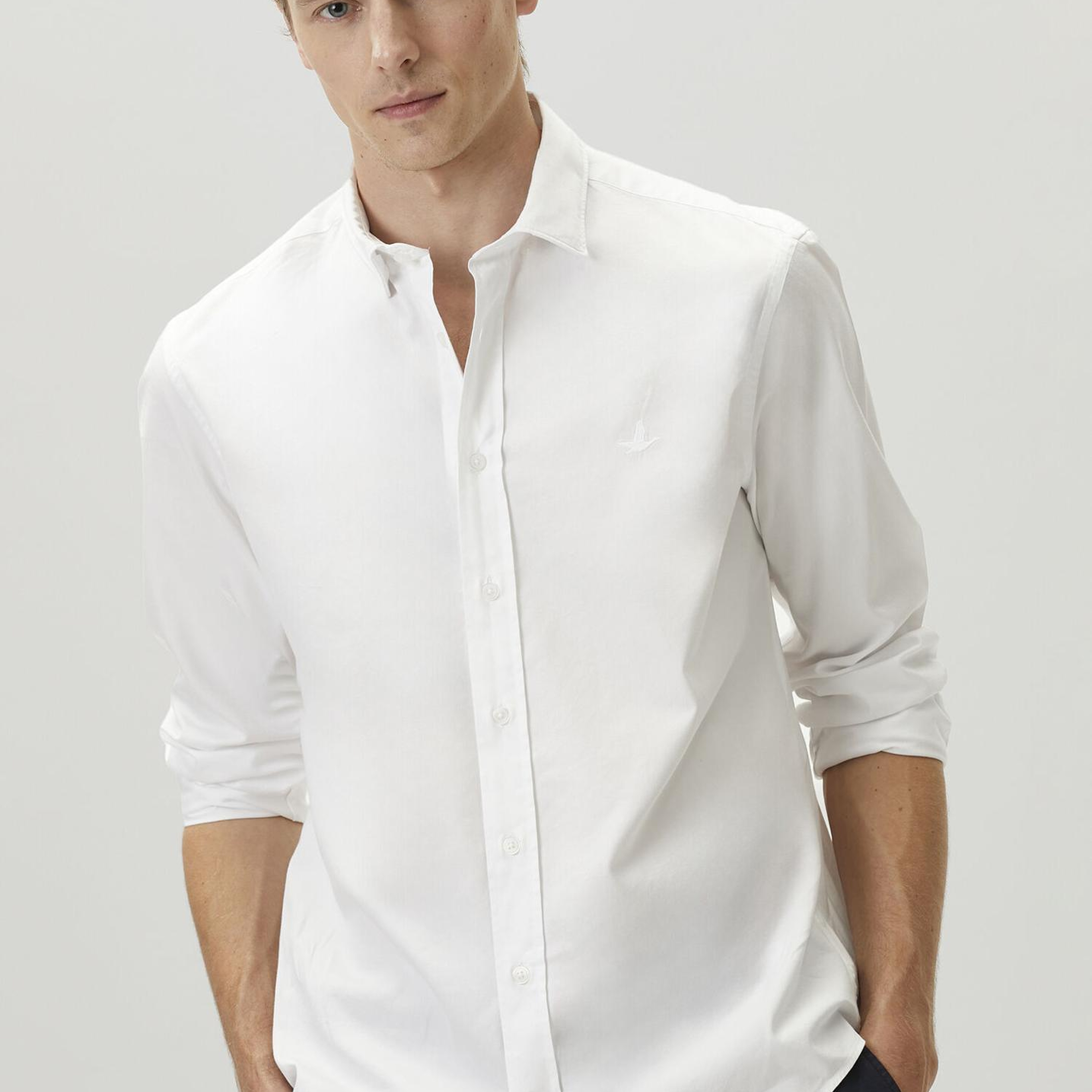 Beymen Club Erkek Beyaz Lyocell Karışımlı Comfort Fit Twill Gömlek