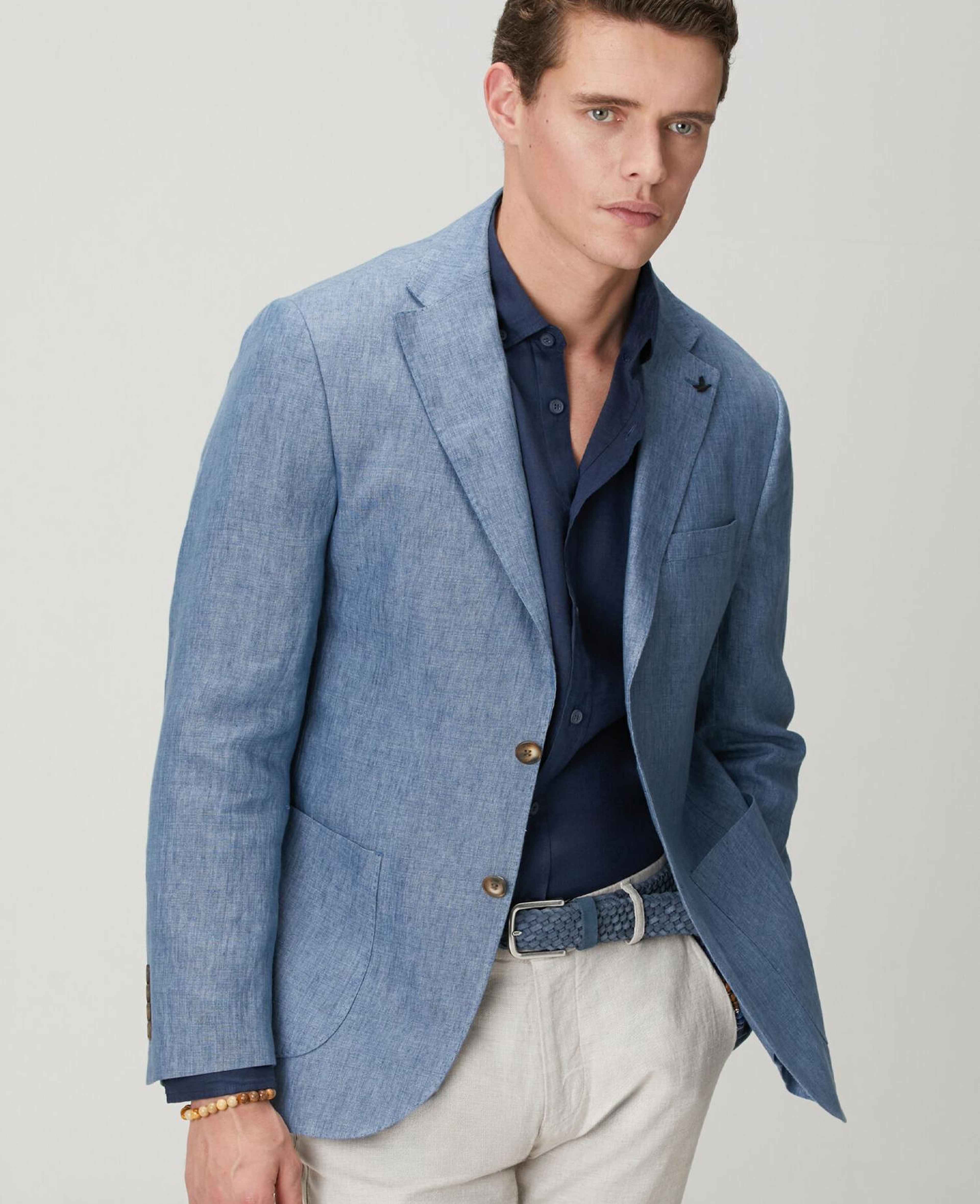 Beymen Club Erkek Lacivert Comfort Fit Keten Gömlek