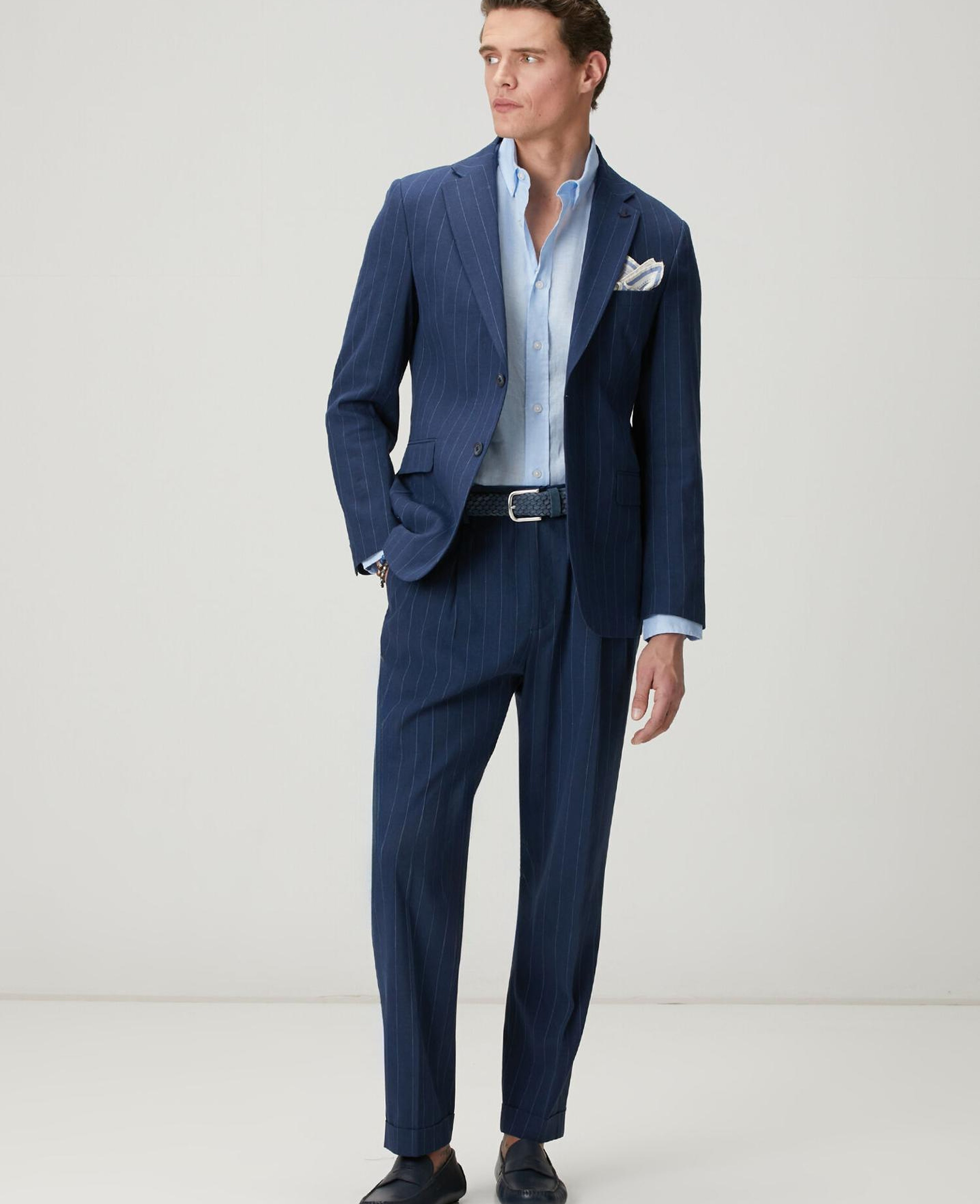 Beymen Club Erkek Açık Mavi Comfort Fit Keten Gömlek