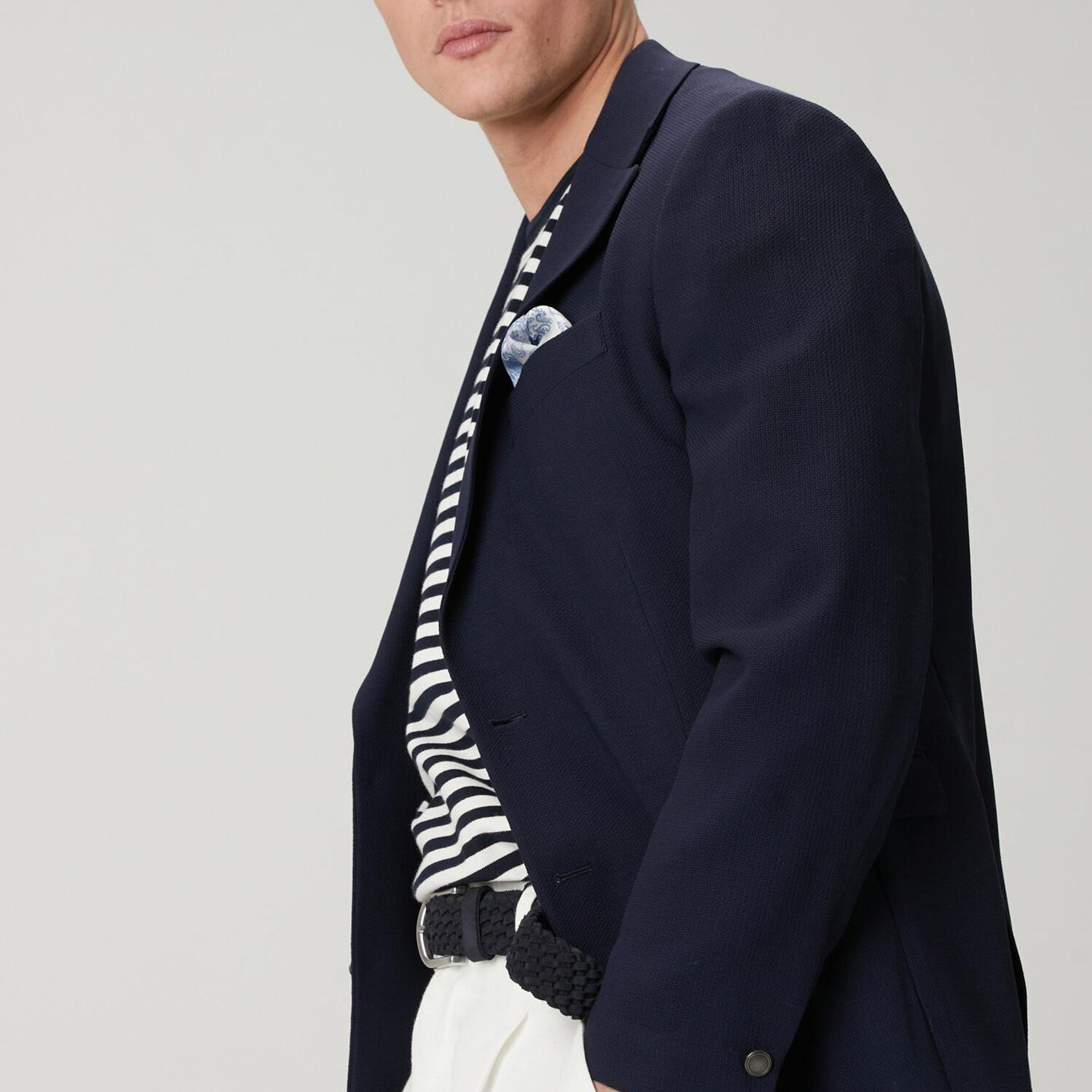 Beymen Club Erkek Lacivert İnce Yün Crepe Blazer Ceket