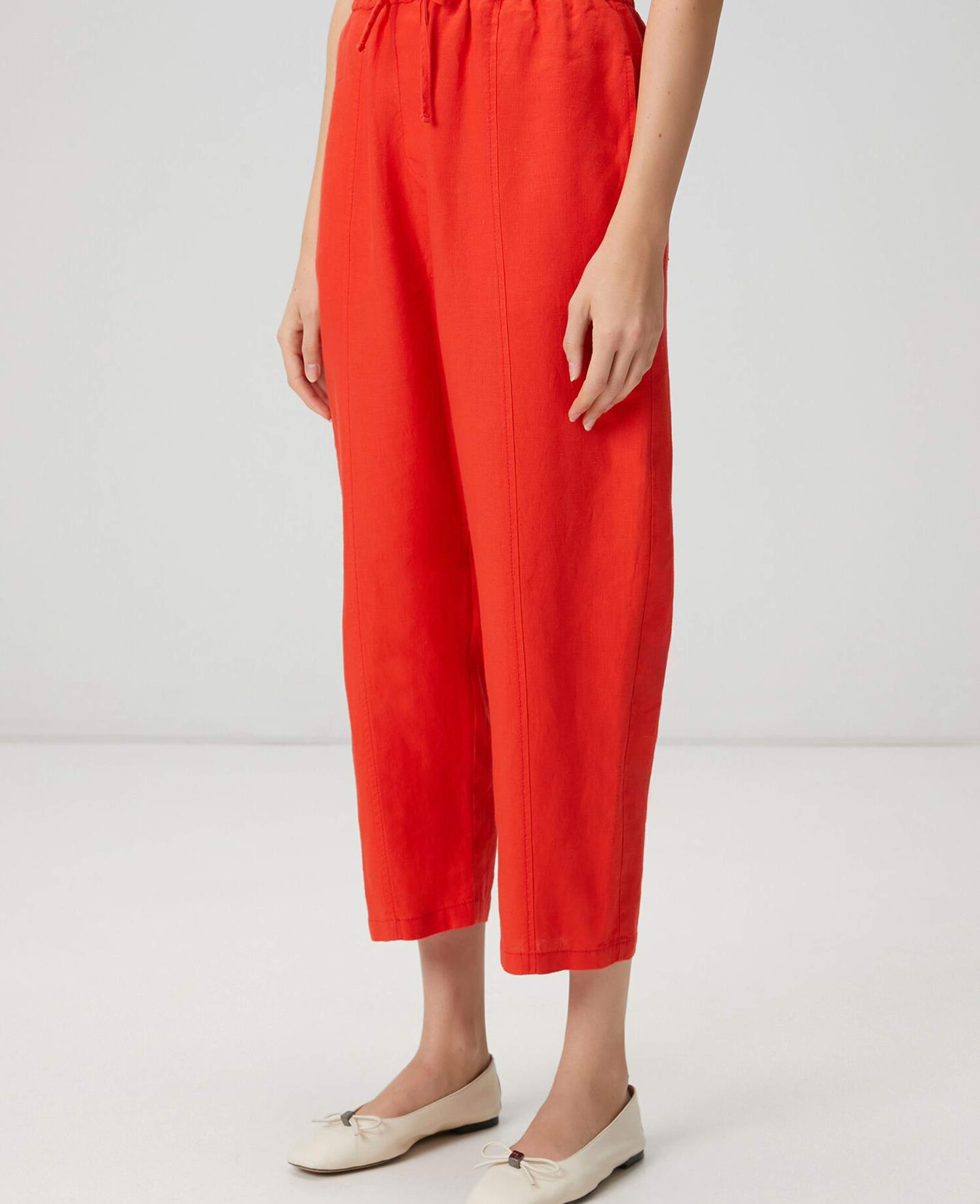 Beymen Club Kadın Slouchy Kırmızı Keten Pantolon